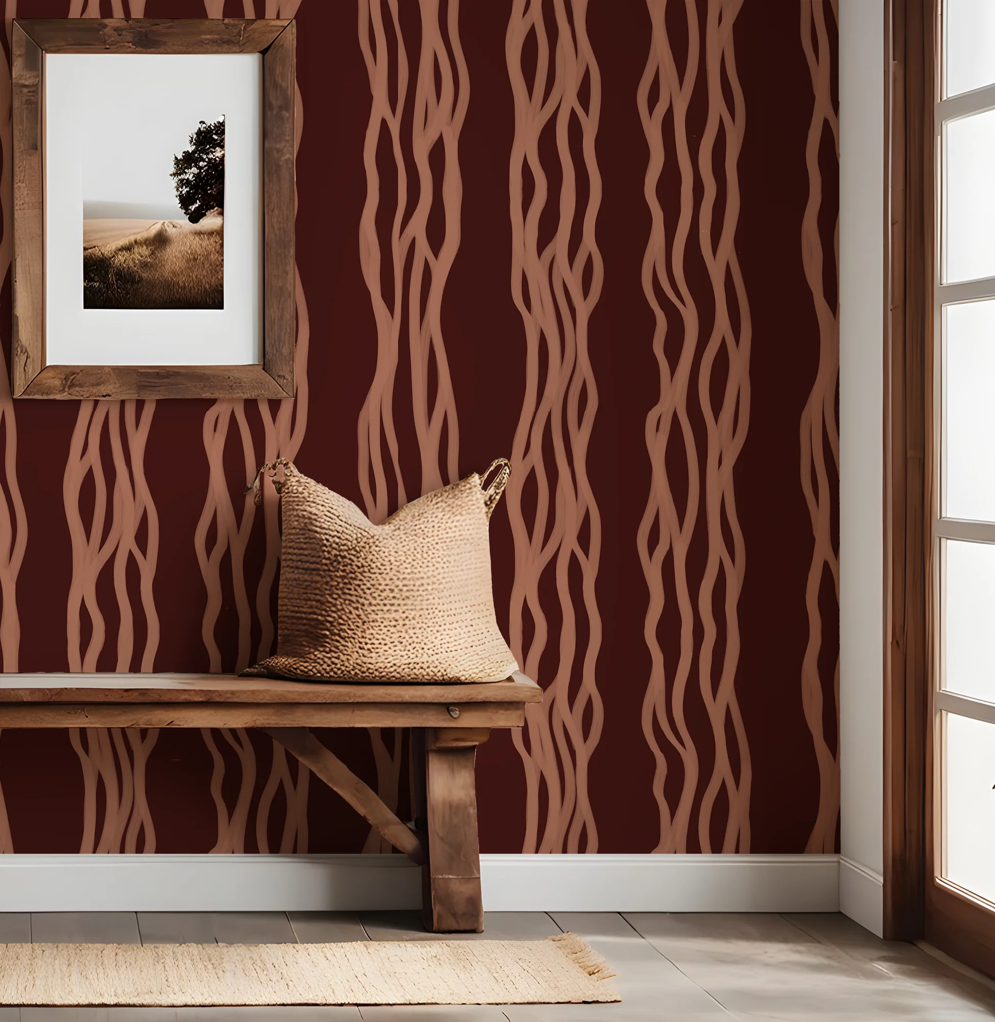 Adele - Modern Stripe Wallpaper Mural - Image 3