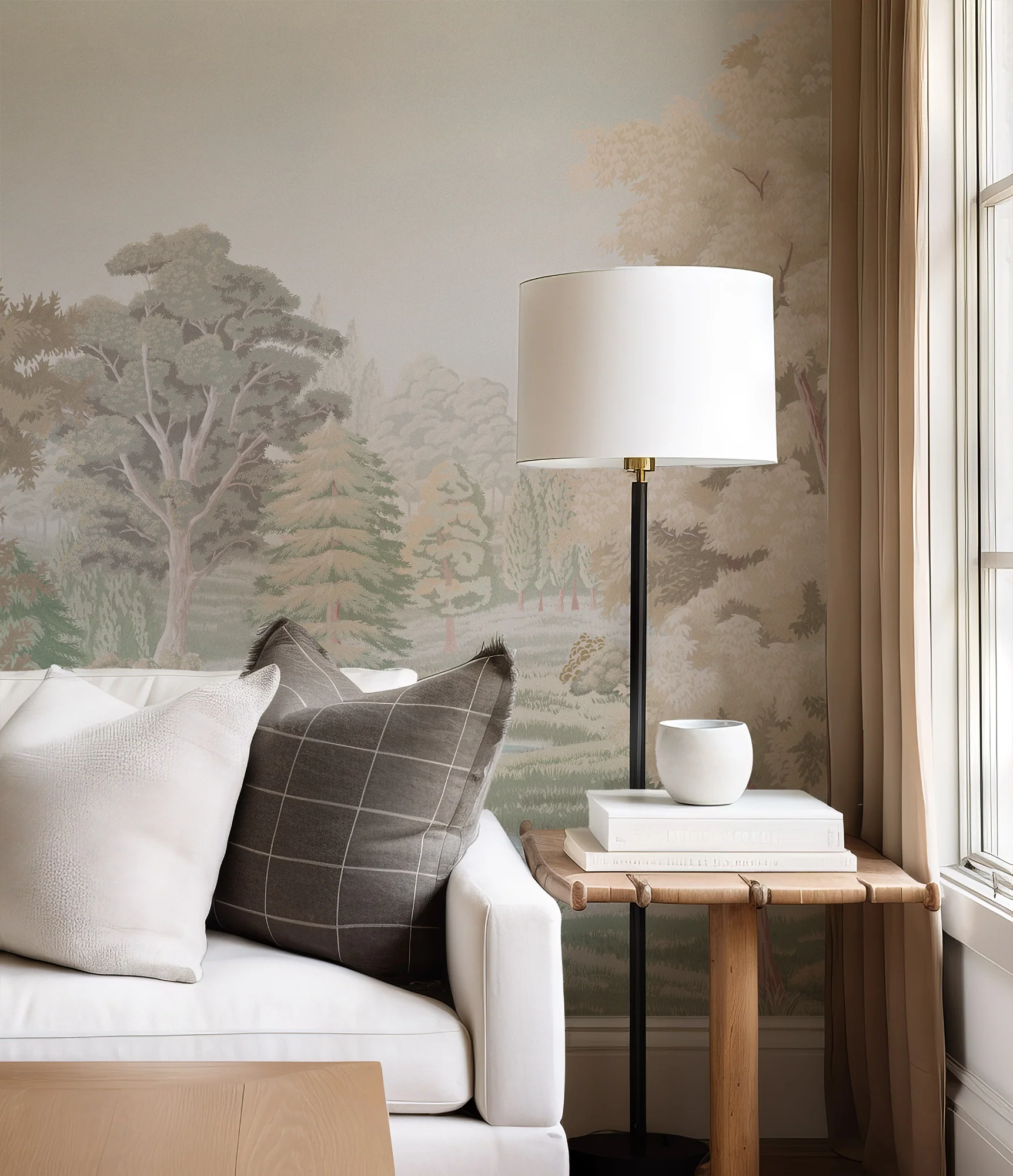 Adeline - Neutral Country Landscape Wallpaper Mural - Image 2