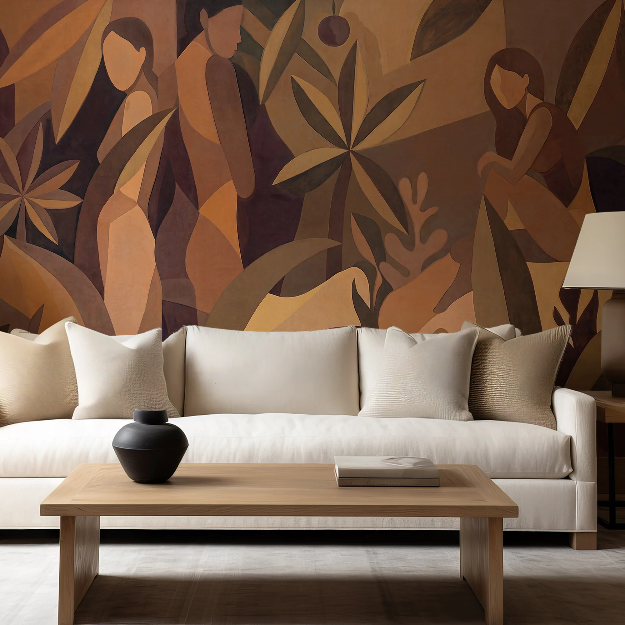 Amber Muse - Geometric Tropical Wallpaper Mural - Image 4