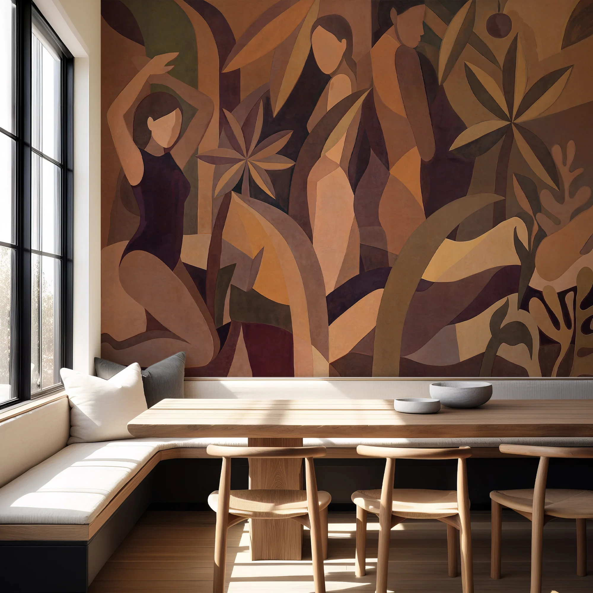 Amber Muse - Geometric Tropical Wallpaper Mural - Image 5