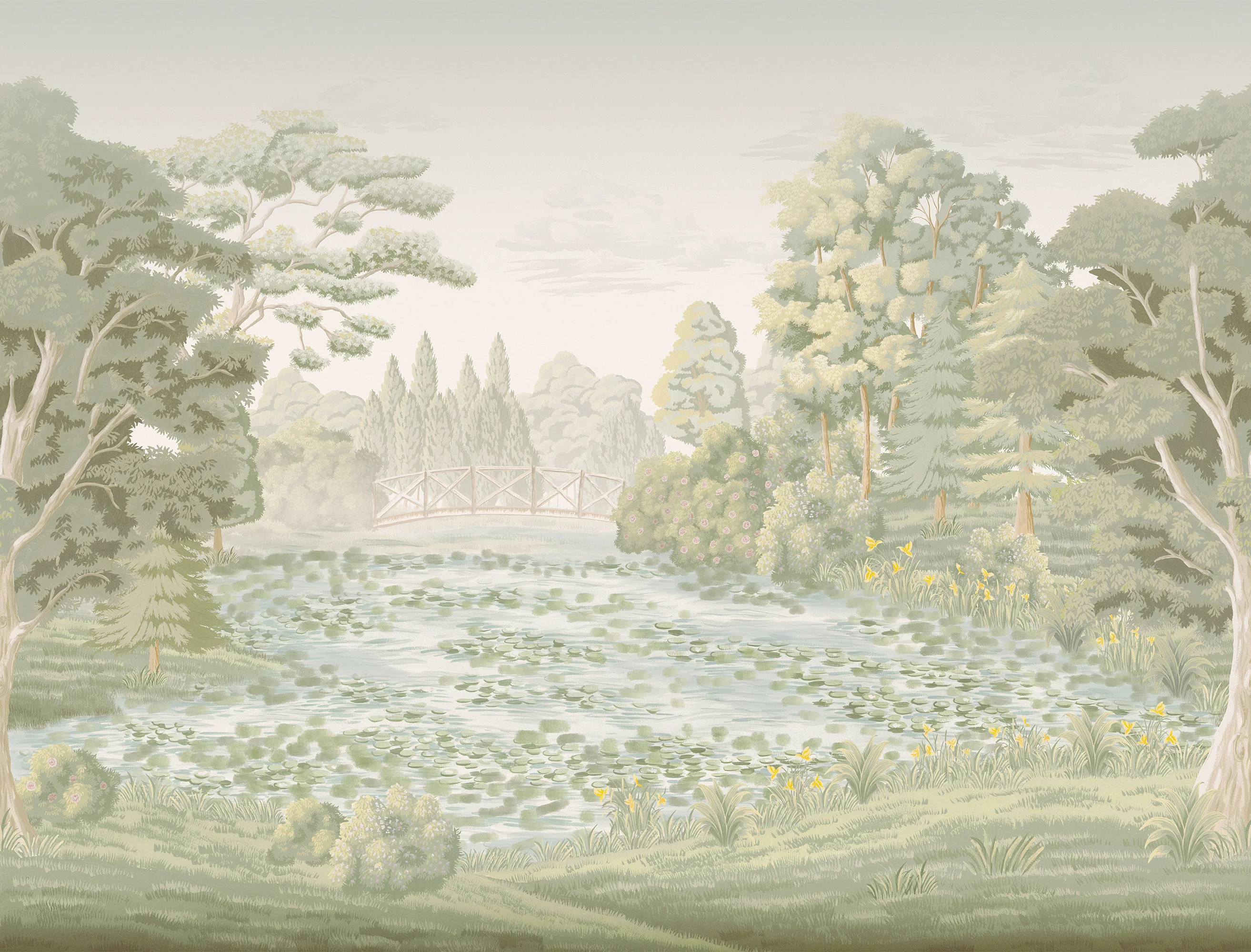 Arlo - Soft Watercolor Countryside Scene Wallpaper Mural - Image 4