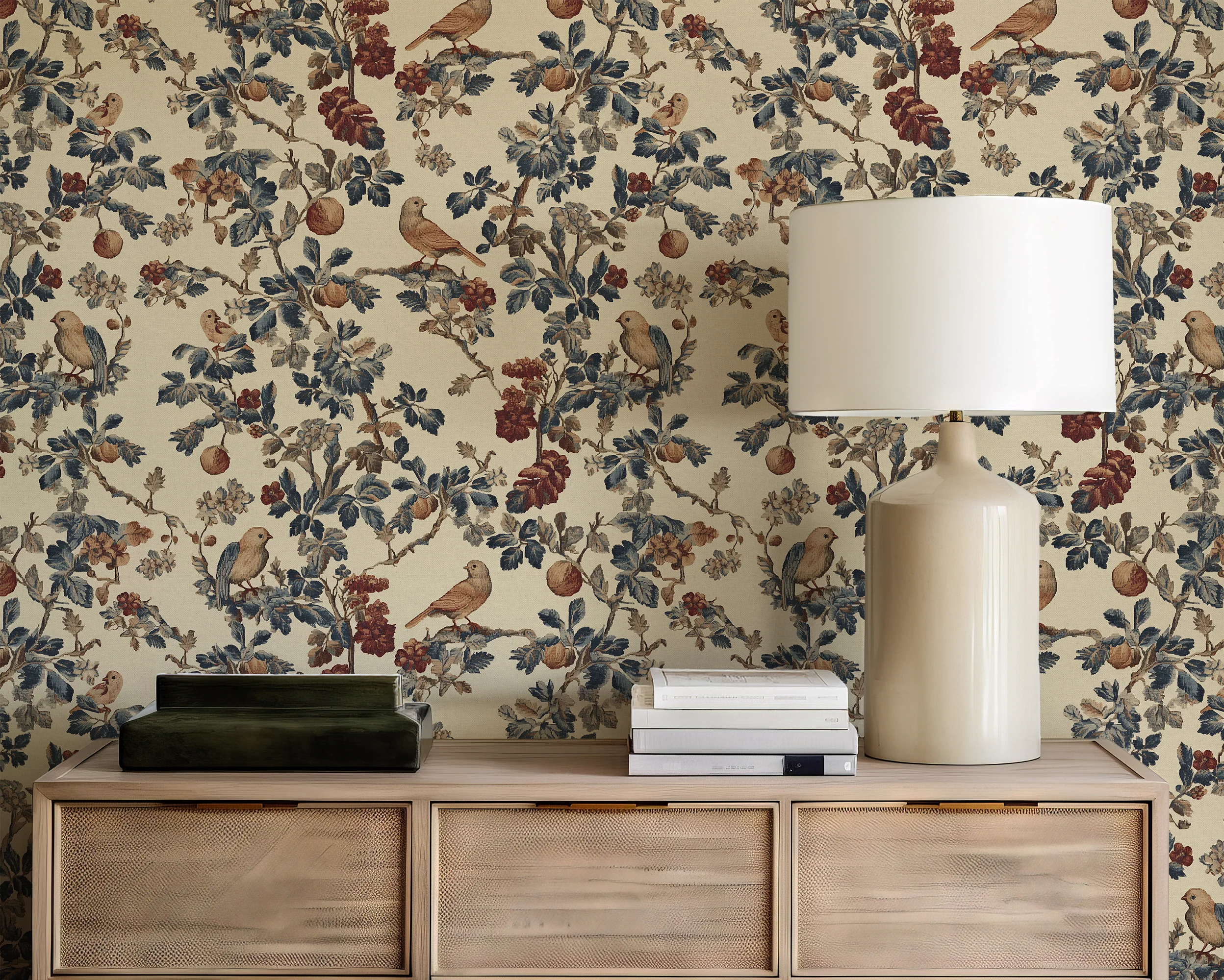 Beatrice - Vintage Floral Bird Wallpaper Mural - Image 4