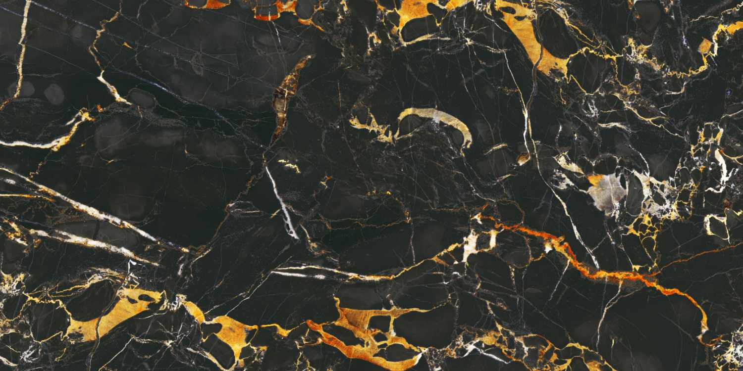 Inisonies - Dark Black & Gold Marble Wallpaper Mural - Image 3