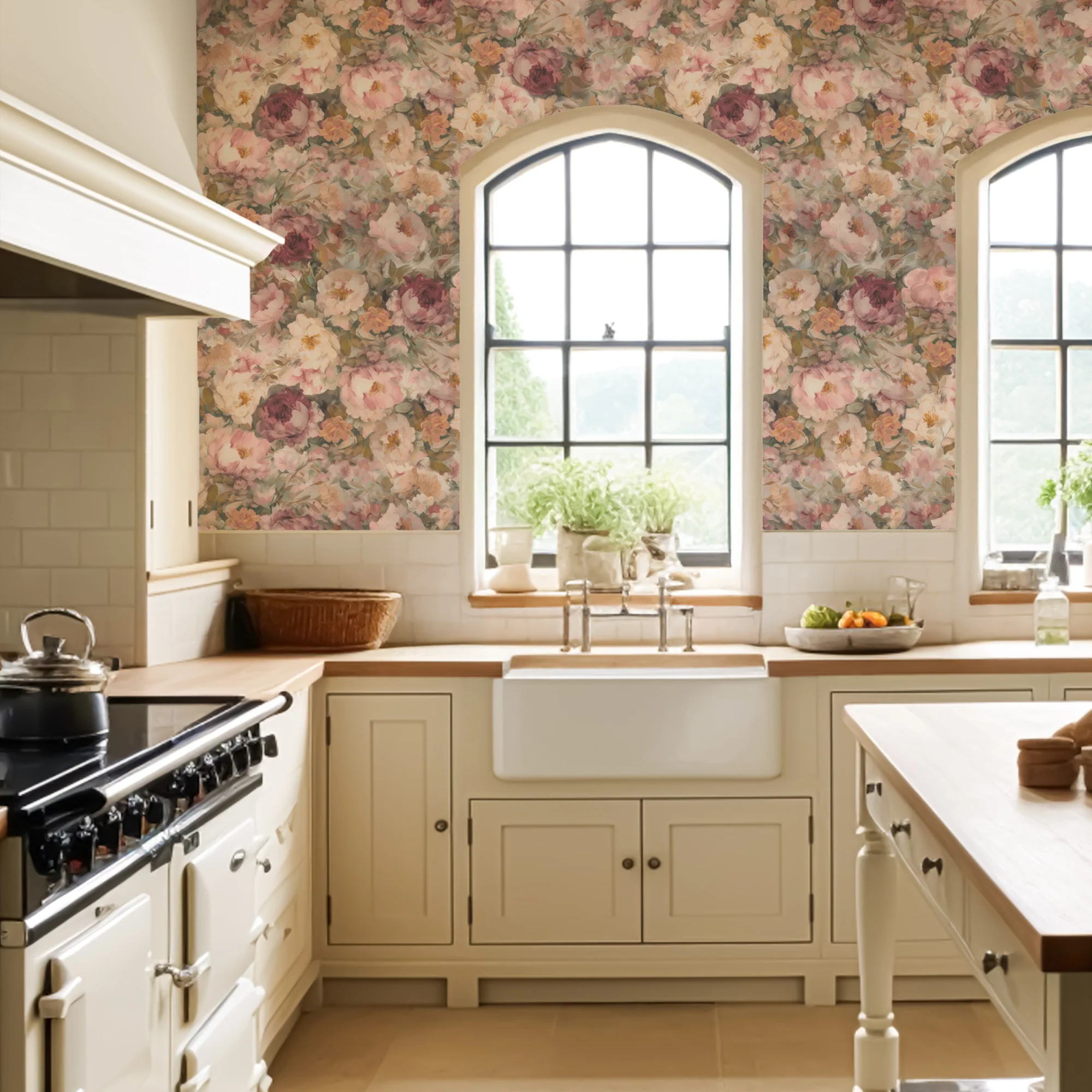 Blush Gardens - Pink Rose Wallpaper Mural - Image 3