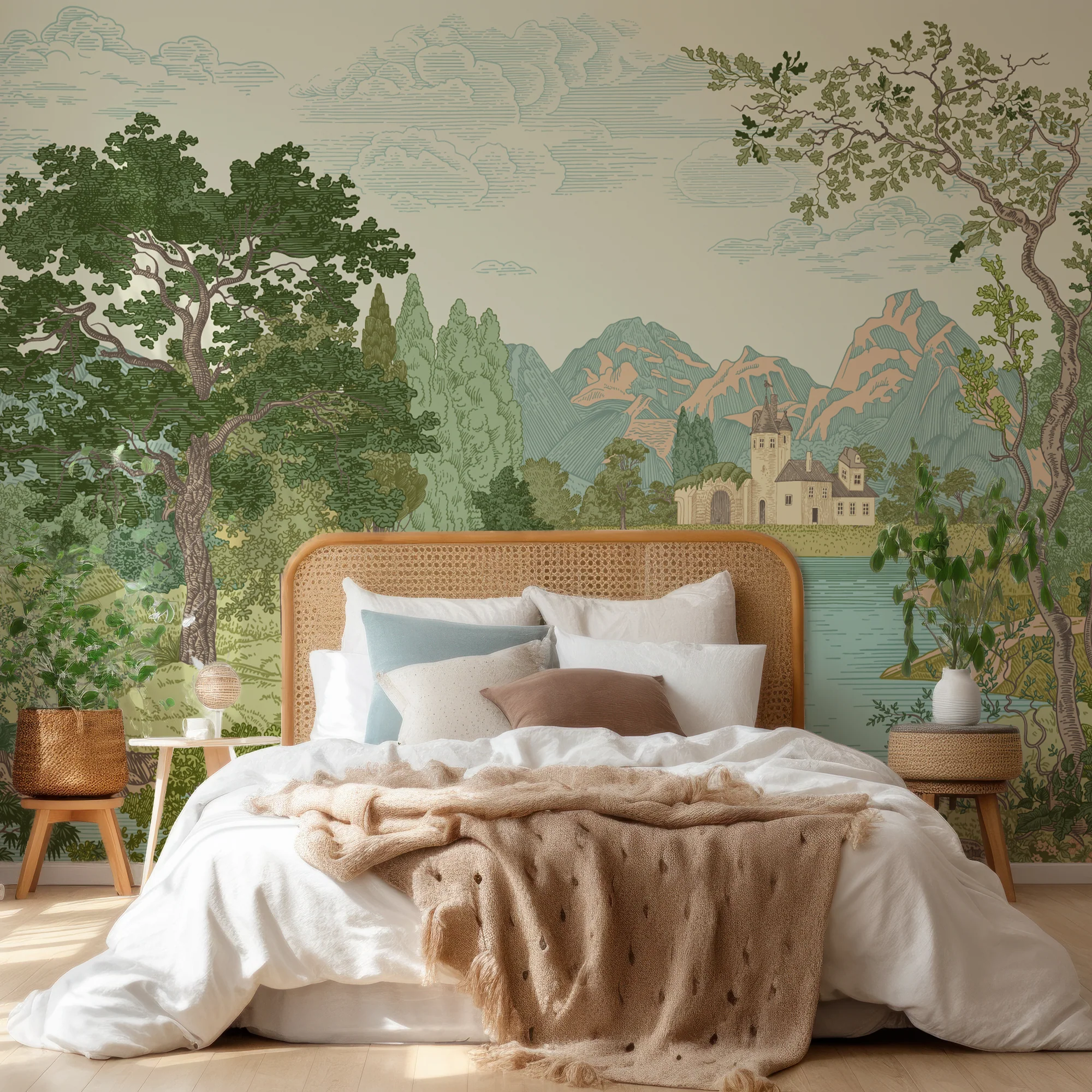 Castle Glade - Castle By The Lake Wallpaper Mural - Image 3