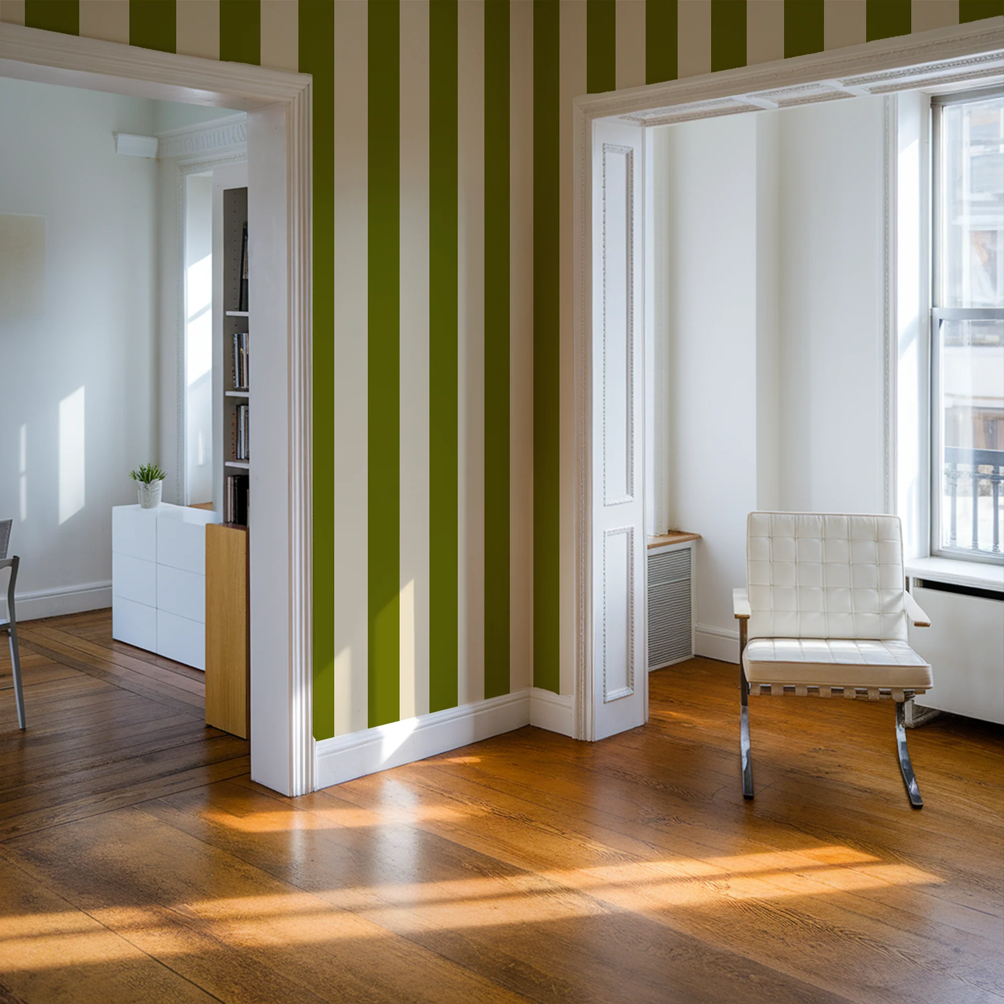 Charles - Traditional Stripe Wallpaper Mural - Image 2