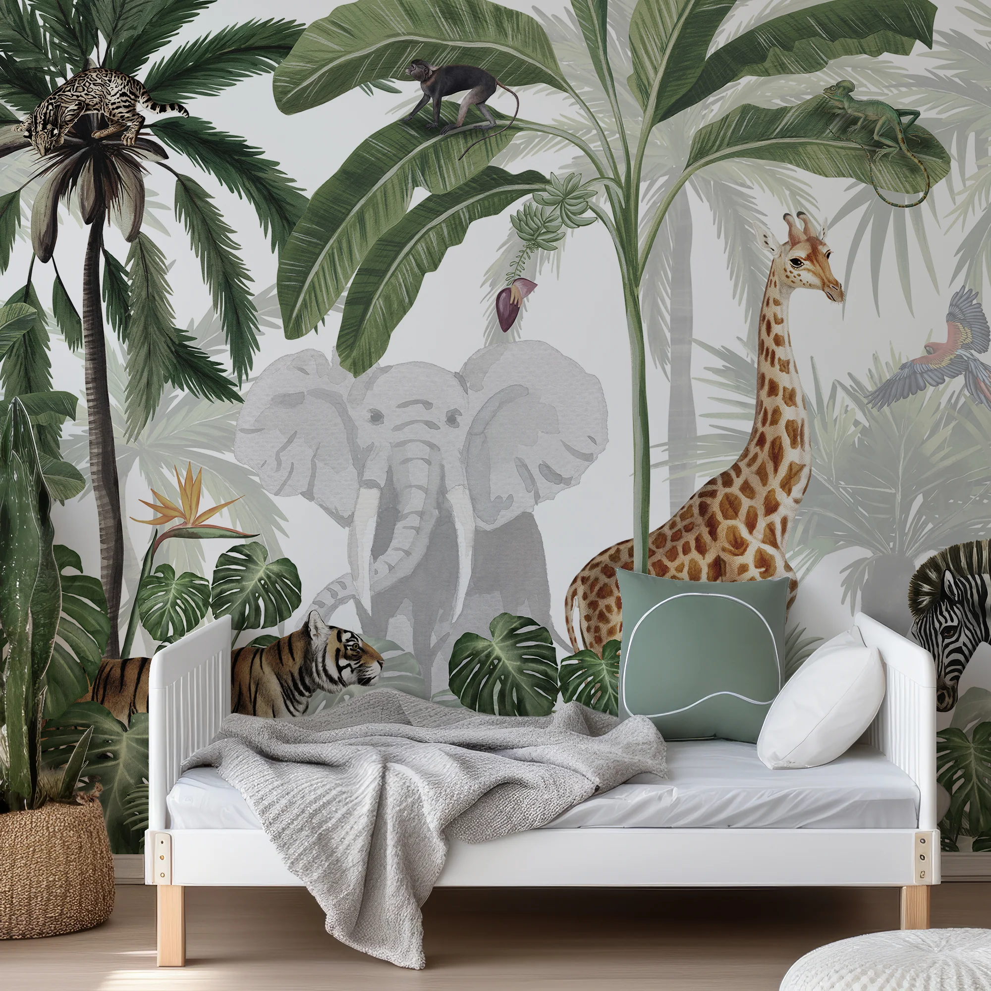 Jungle Jive - Children's Exotic Jungle Themed Wallpaper Mural - Image 2