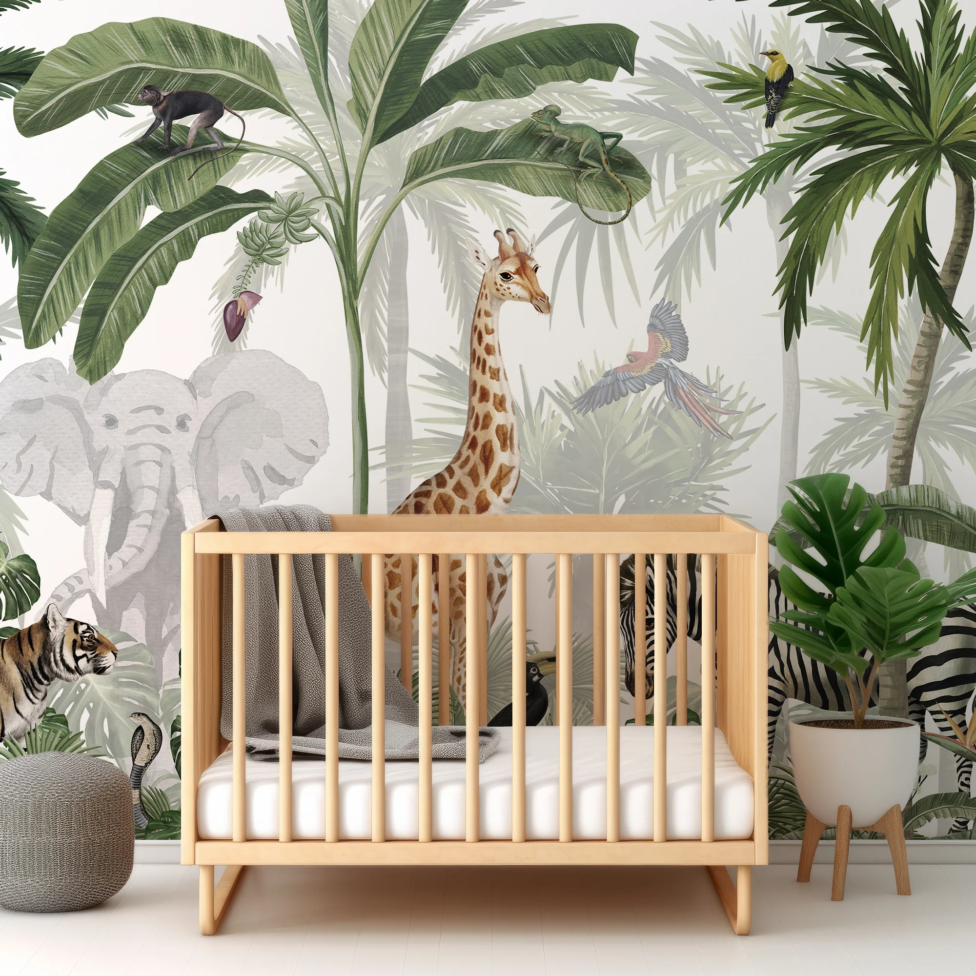 Jungle Jive - Children's Exotic Jungle Themed Wallpaper Mural - Image 3