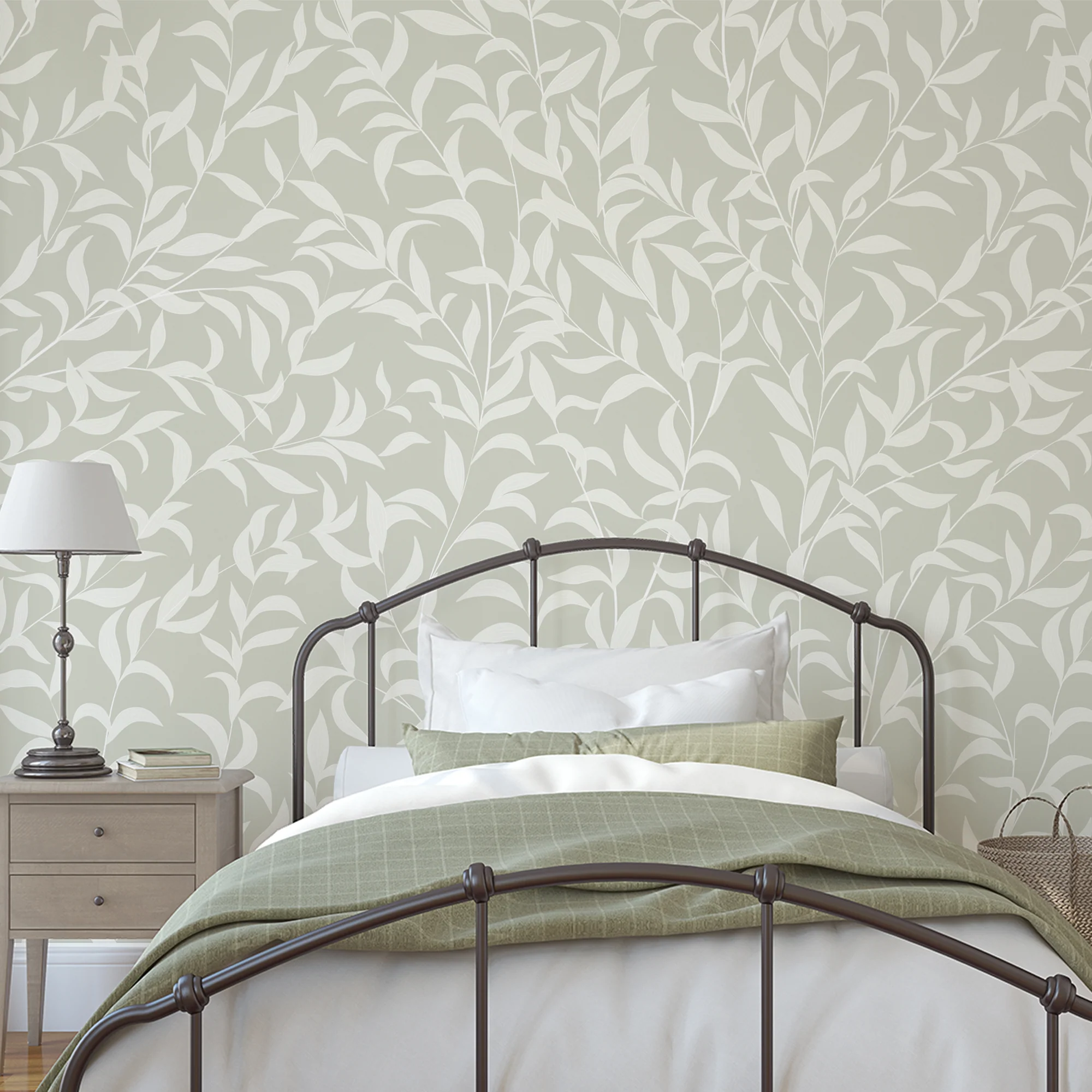 Clara - Green Willow Wallpaper Mural - Image 4