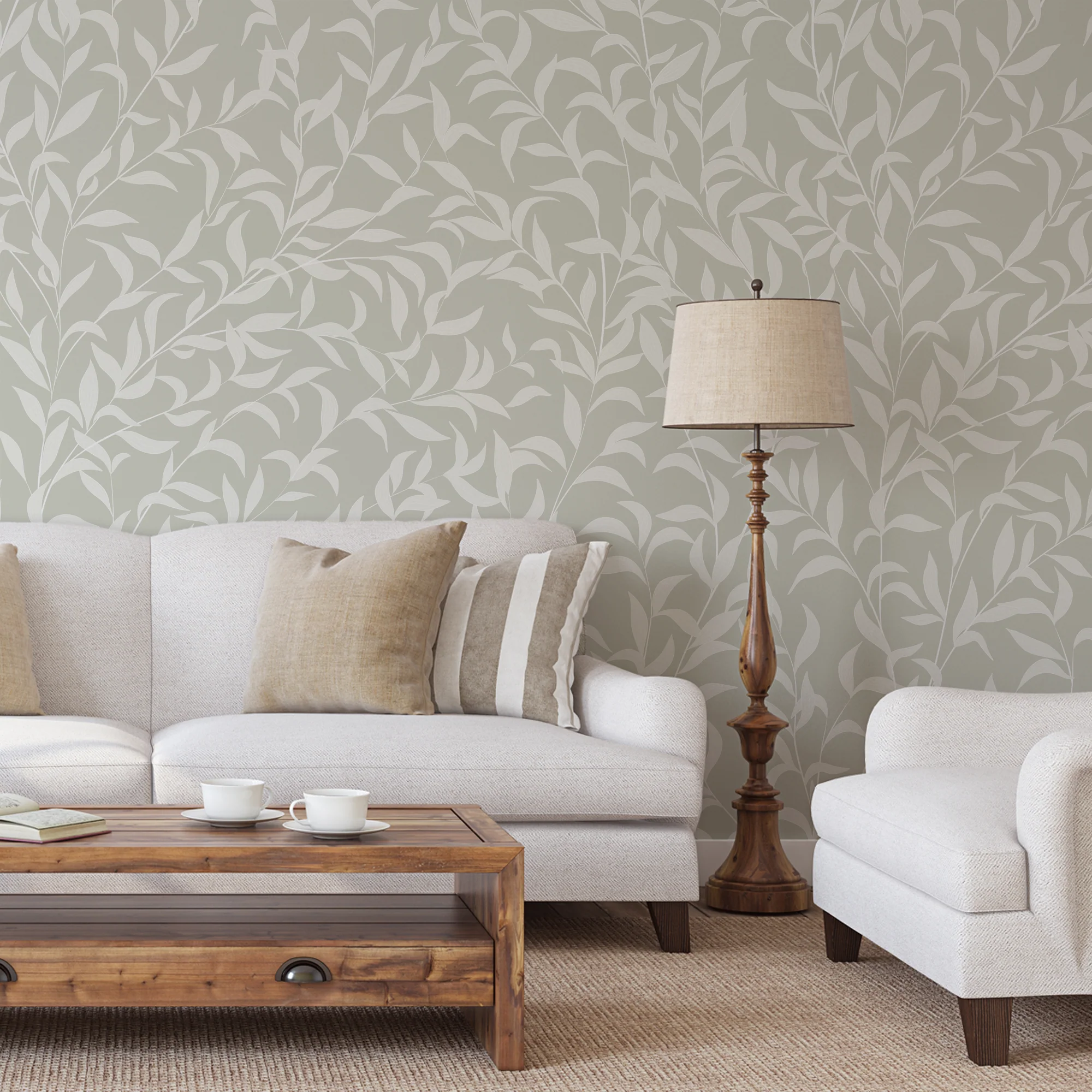 Clara - Green Willow Wallpaper Mural - Image 5