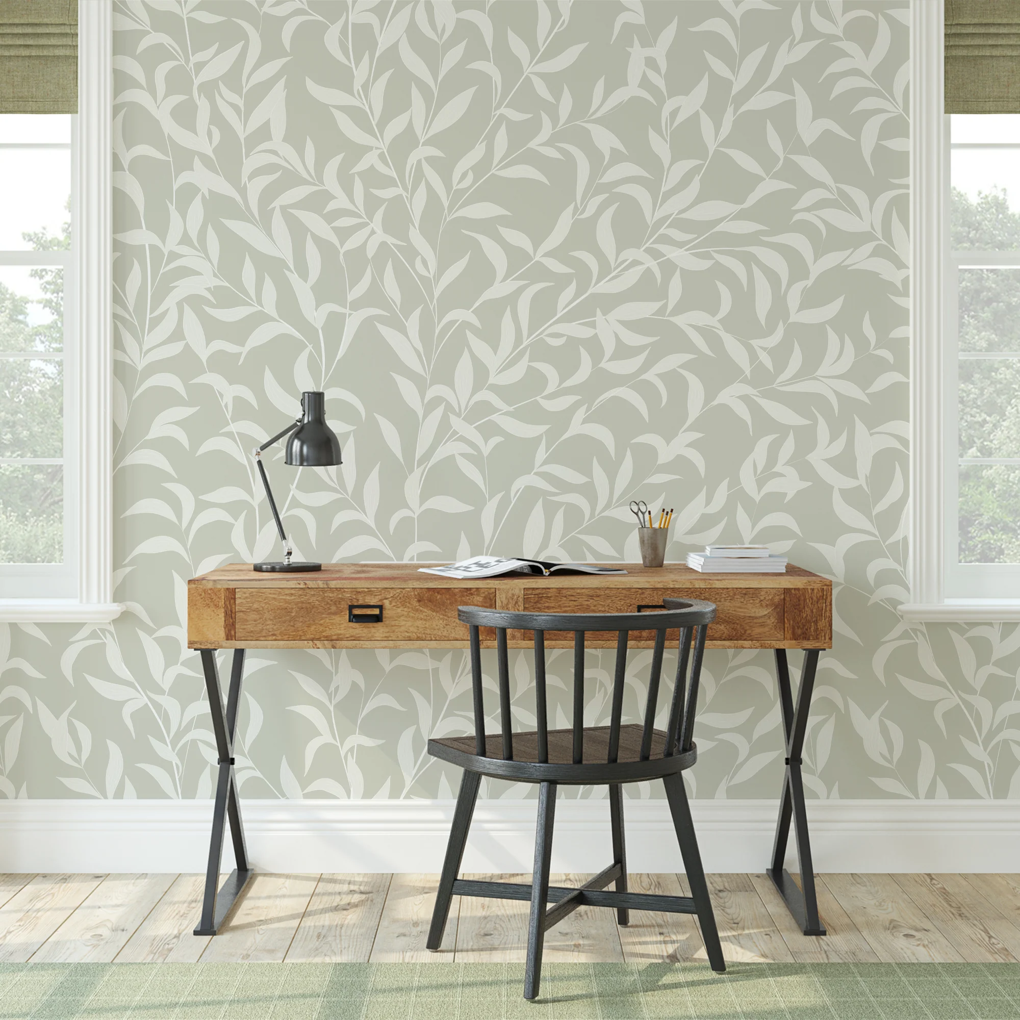 Clara - Green Willow Wallpaper Mural - Image 6