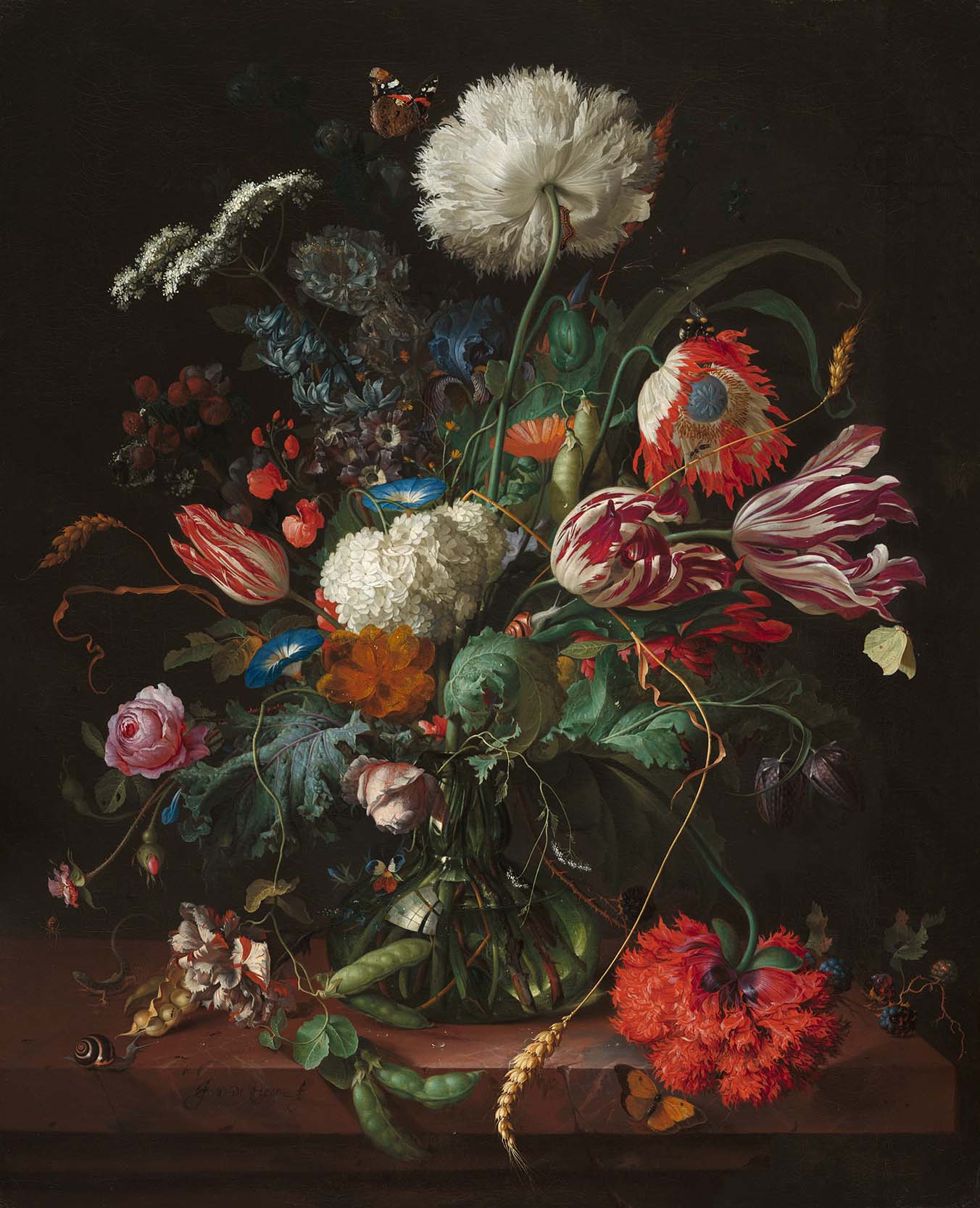 Vase of Flowers - de Heem Vase of Flowers Oil Painting Wallpaper Mural - Image 4
