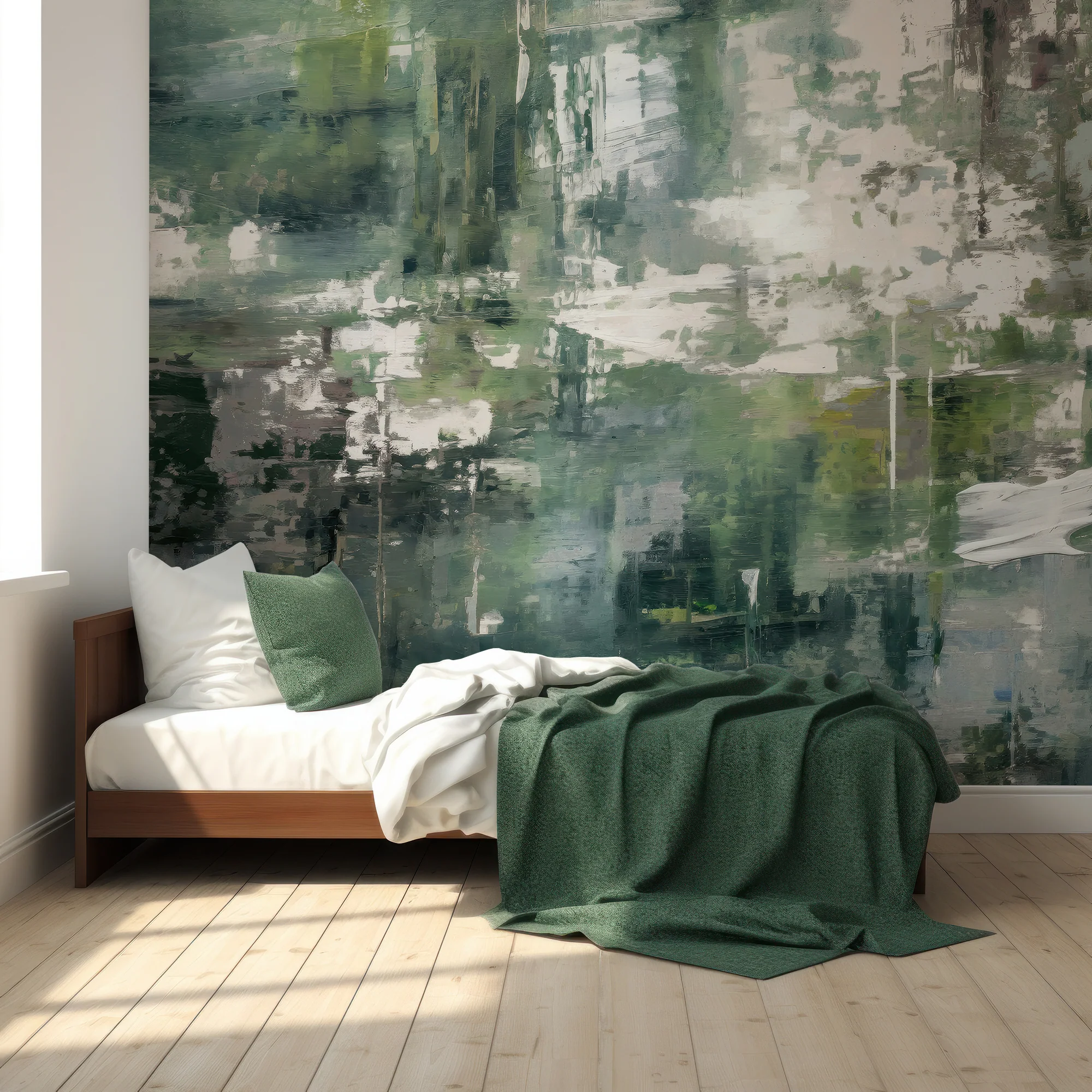 Emerald Forest Oasis - Grunge Structure Wallpaper Mural - Image 4