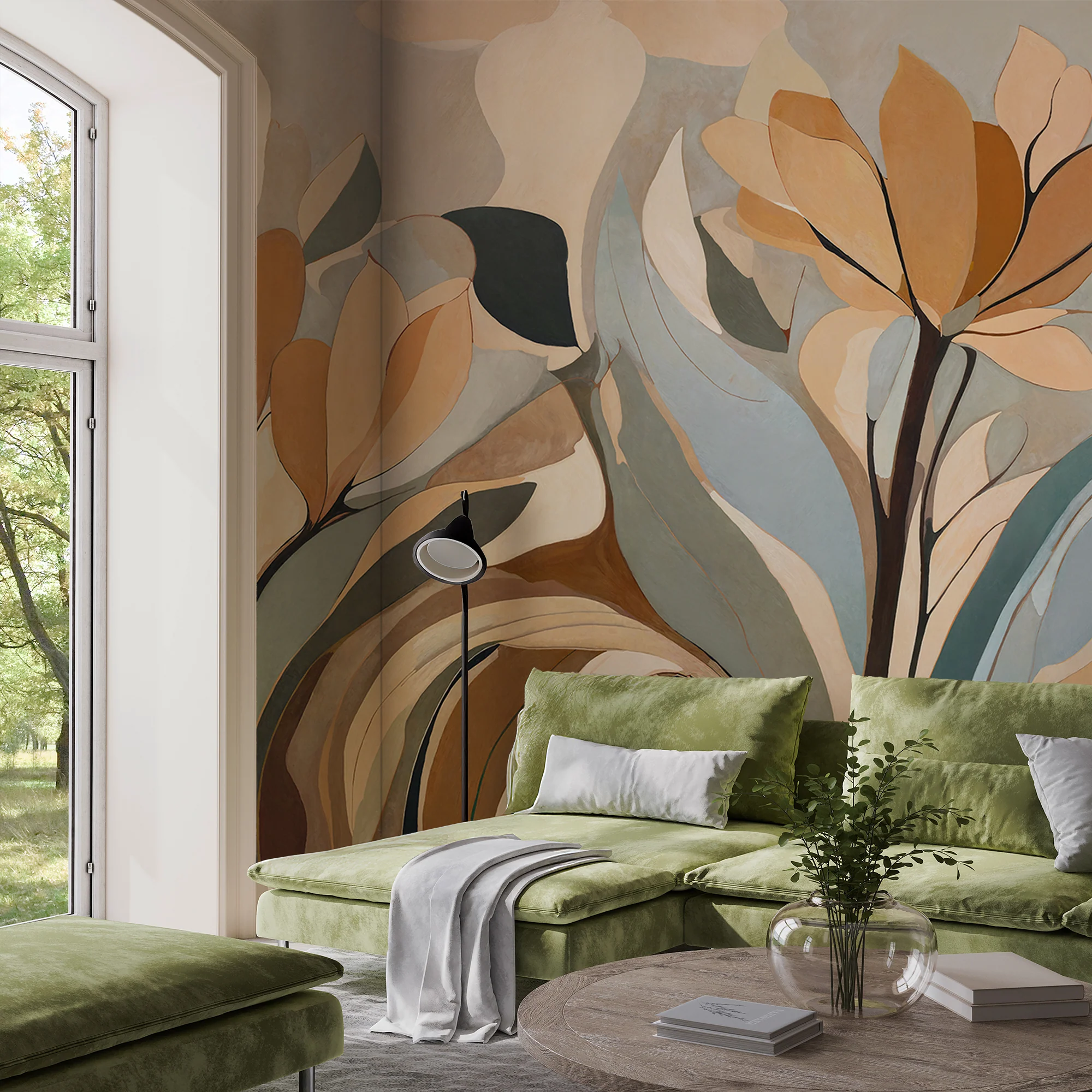 Emil's Bloom - Mid-Century 70's Floral Wallpaper Mural - Image 3