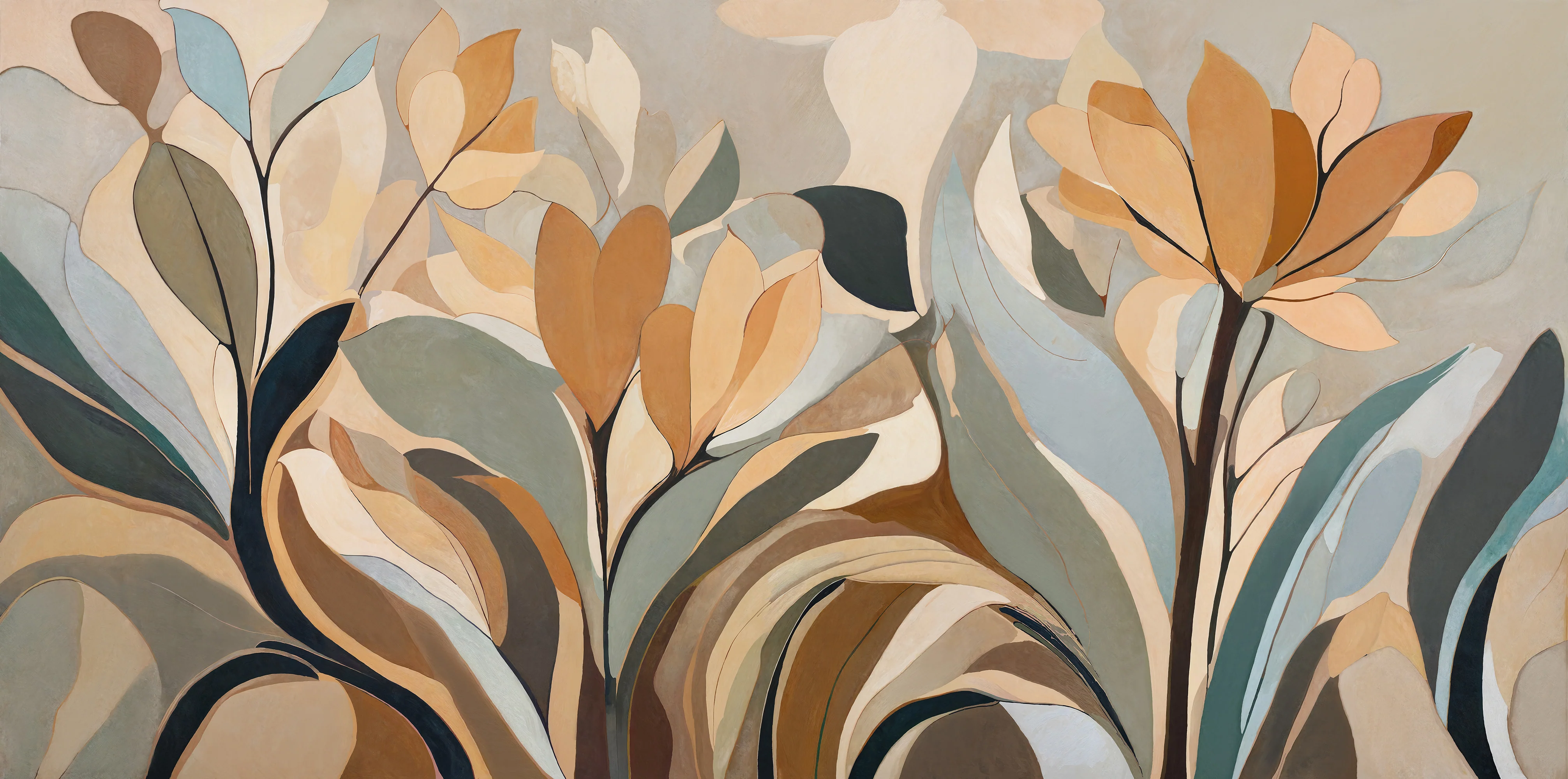 Emil's Bloom - Mid-Century 70's Floral Wallpaper Mural - Image 6