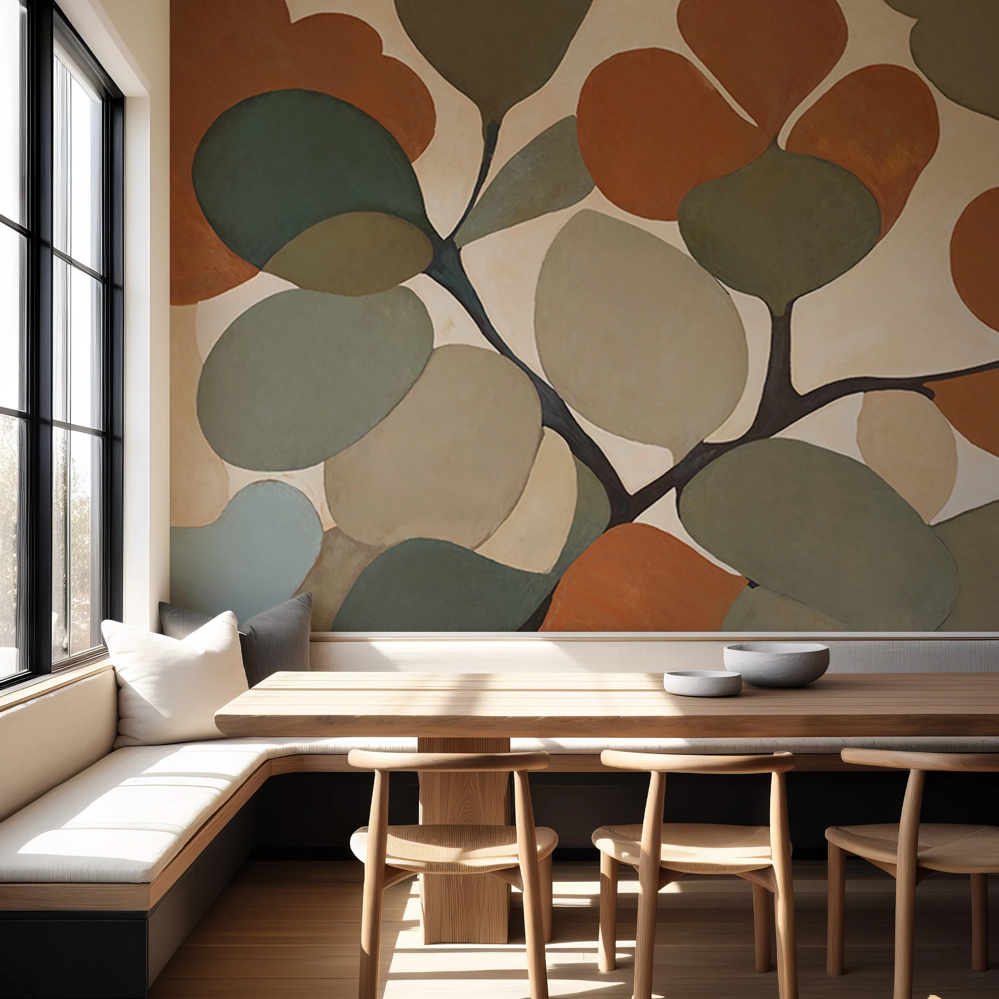 Emil's Bouquet - Mid-Century Muted Floral Wallpaper Mural - Image 4