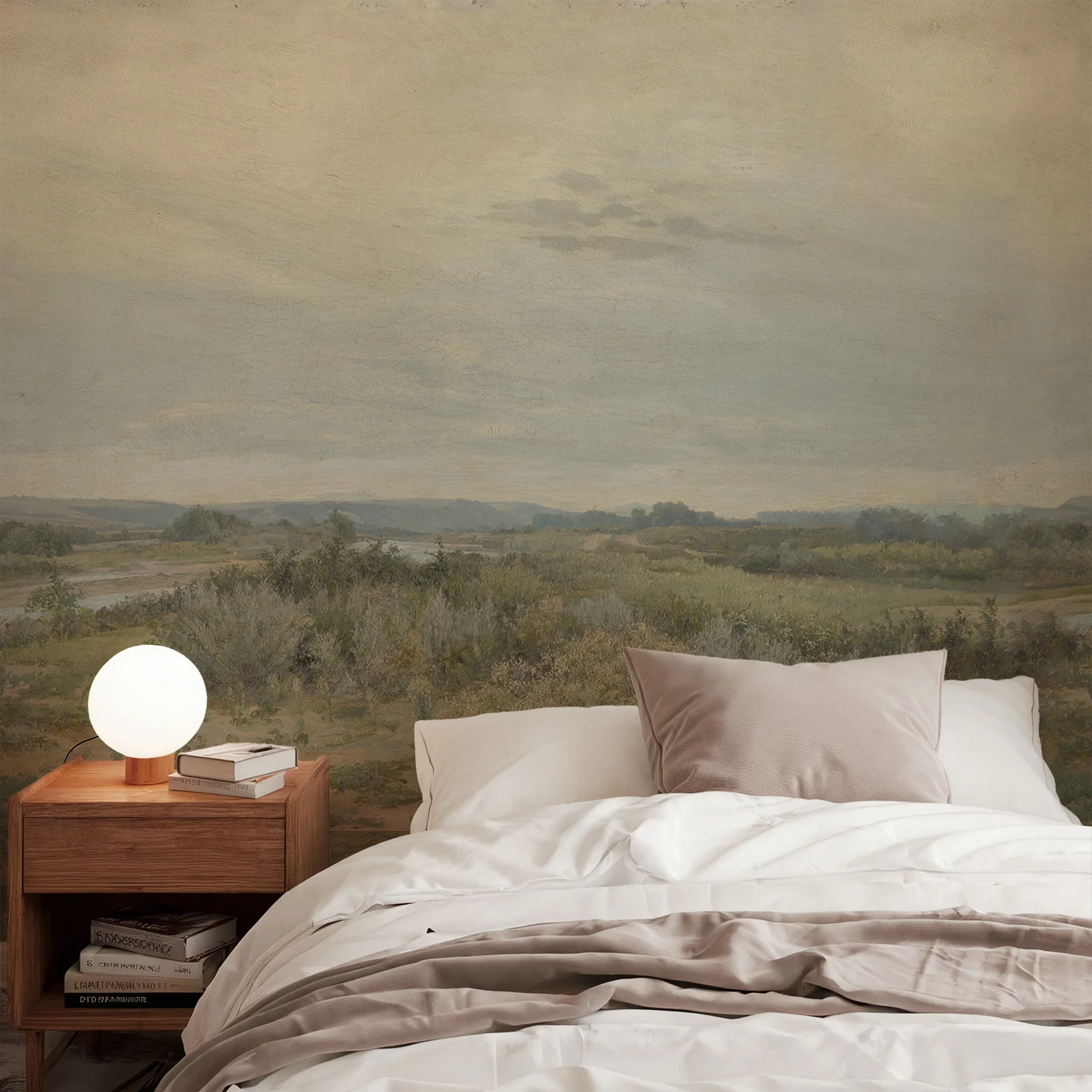 Eowyn - Muted Landscape Oil Painting Wallpaper Mural - Image 3