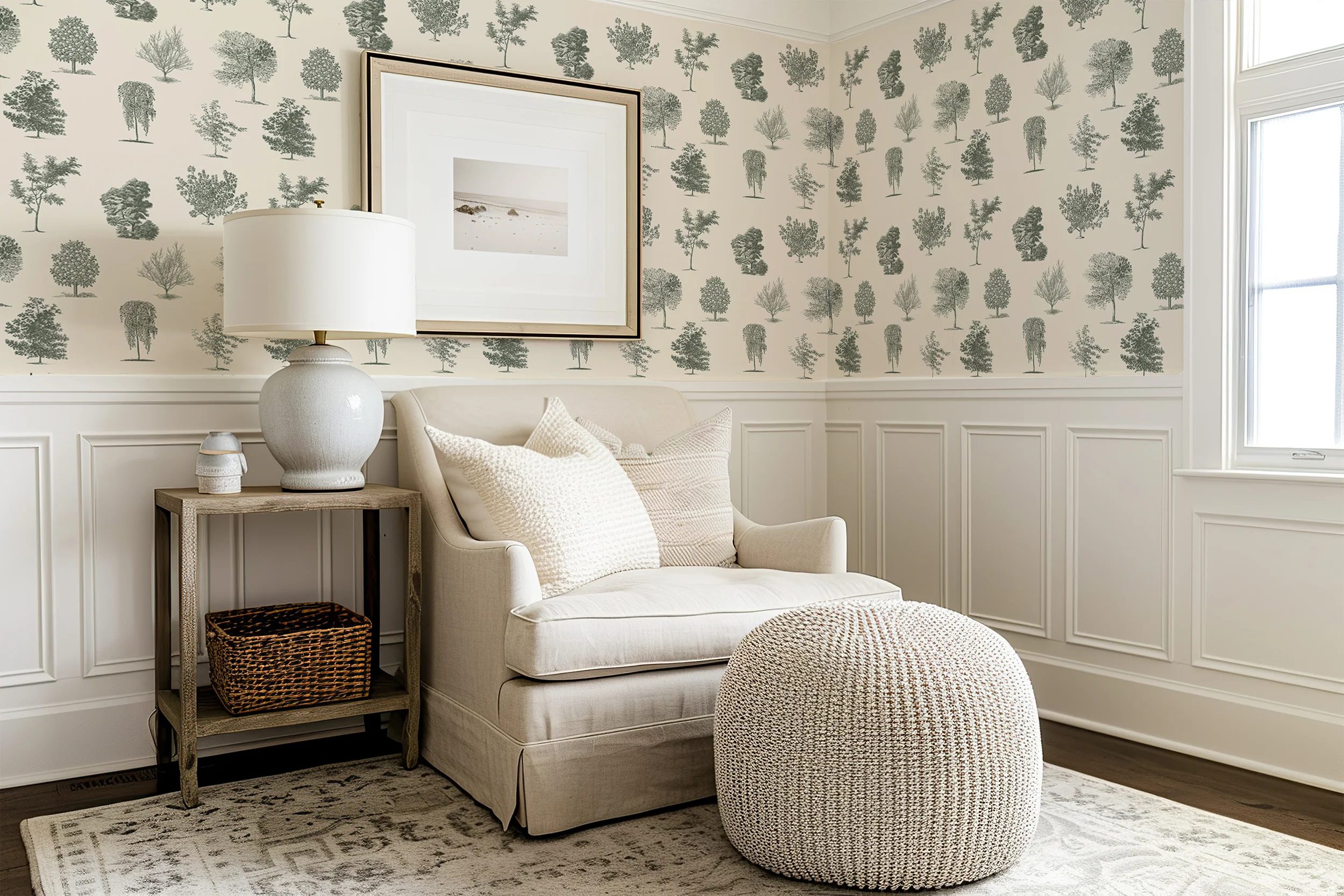 Evergreen - Countryside Tree Pattern Wallpaper Mural - Image 2