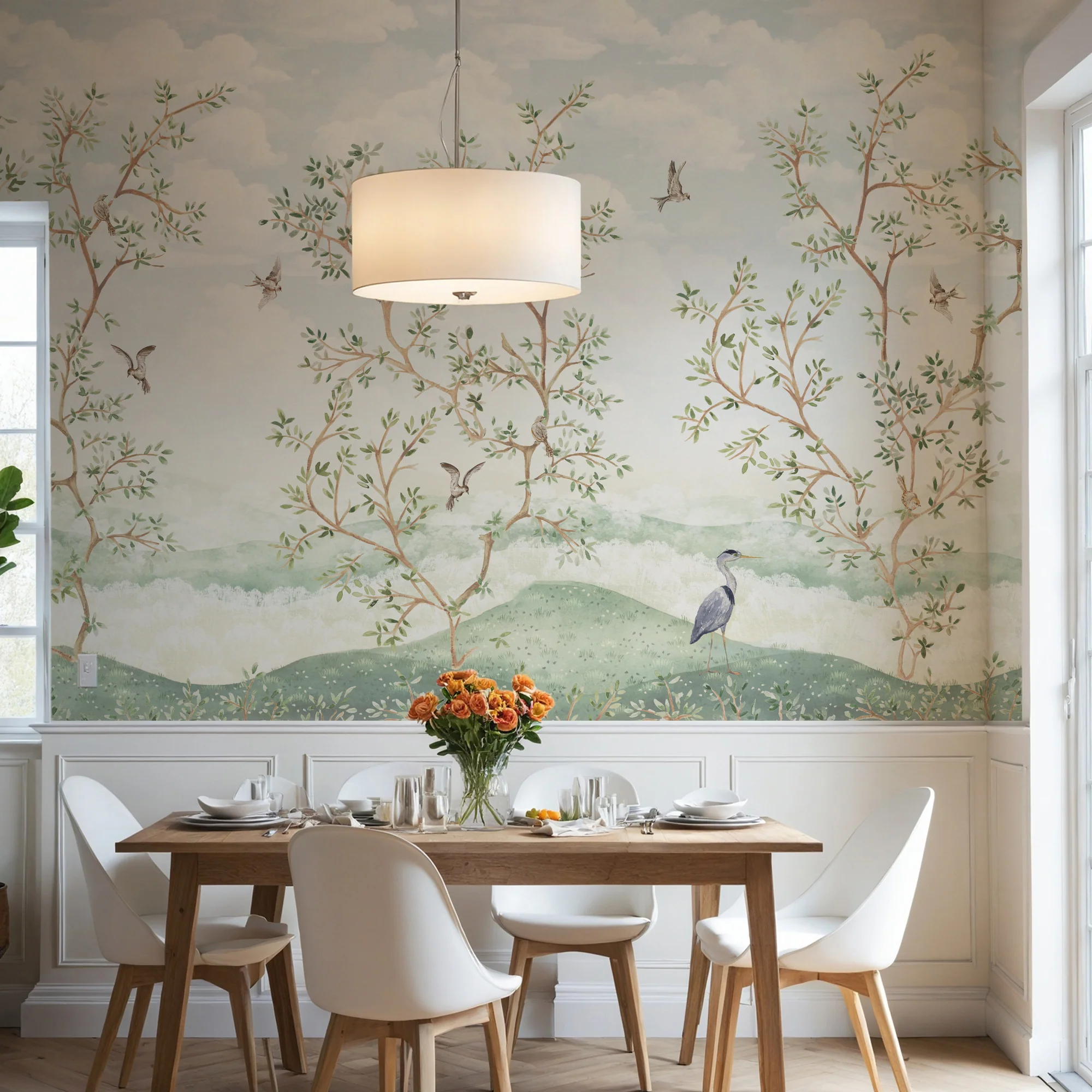 Harper - Chinoiserie Trees Wallpaper Mural - Image 2