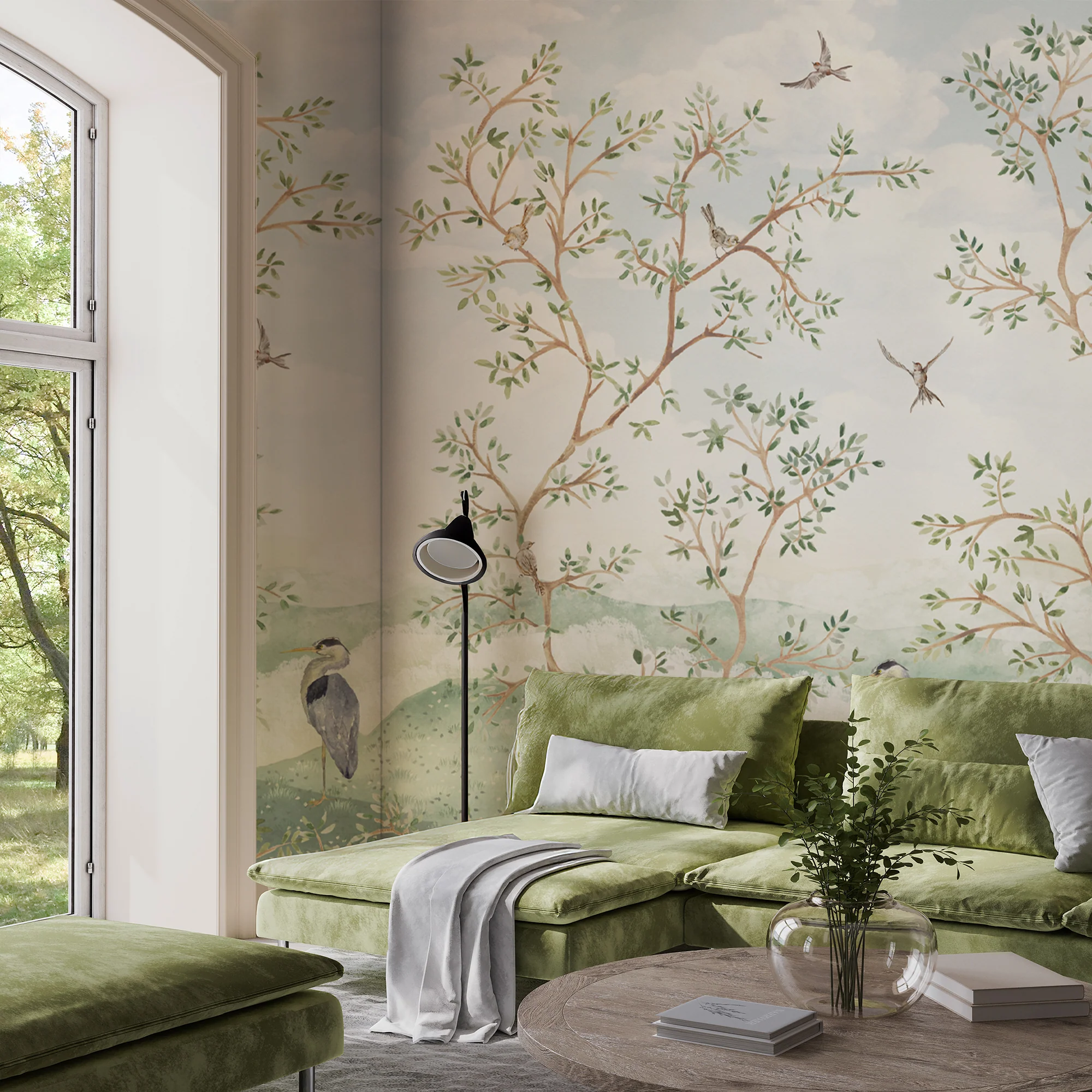 Harper - Chinoiserie Trees Wallpaper Mural - Image 4