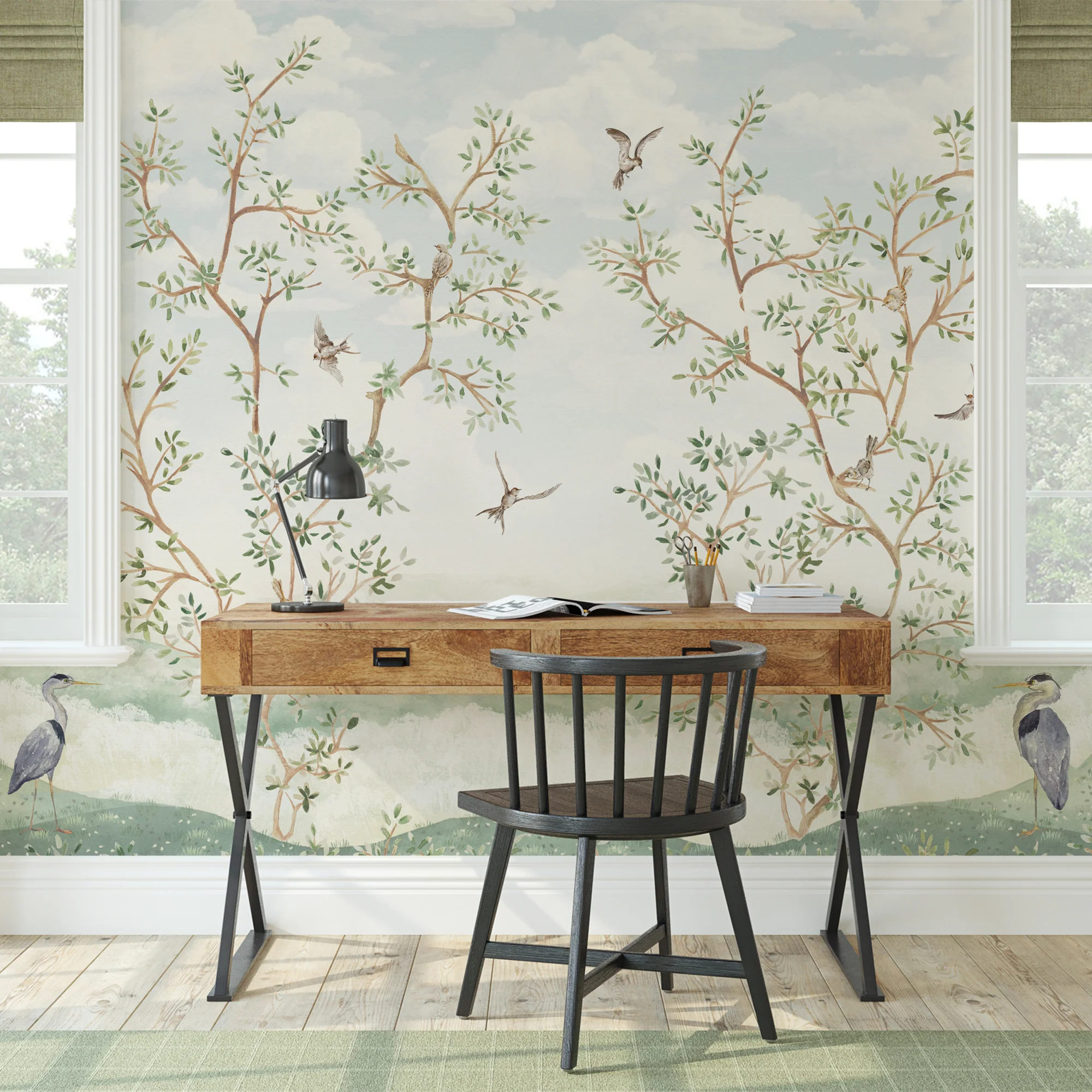Harper - Chinoiserie Trees Wallpaper Mural - Image 7