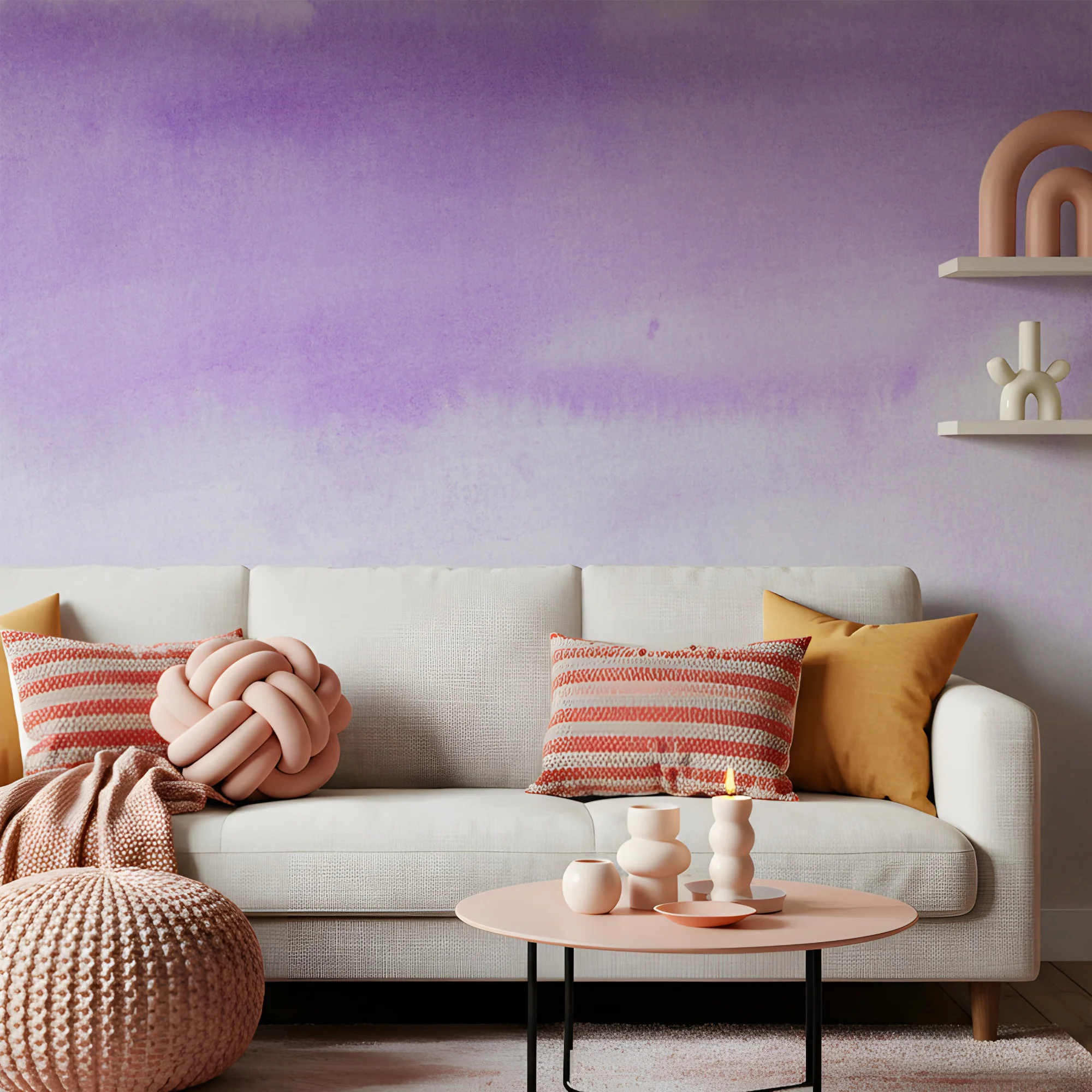 Homates - Purple Brush Ombré Wallpaper Mural