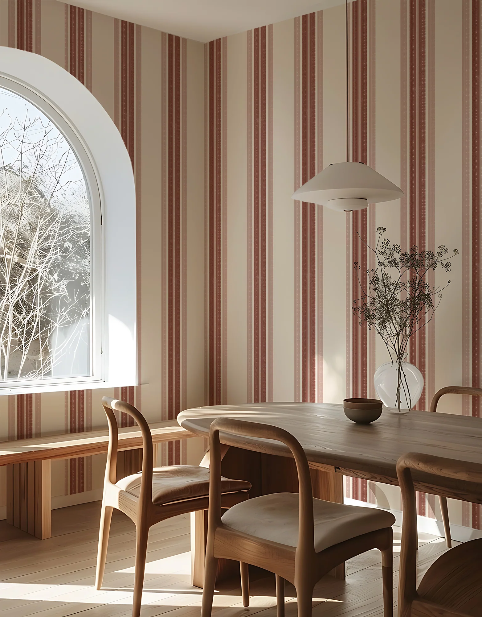 Jane - Classy Traditional Stripe Pattern Wallpaper Mural
