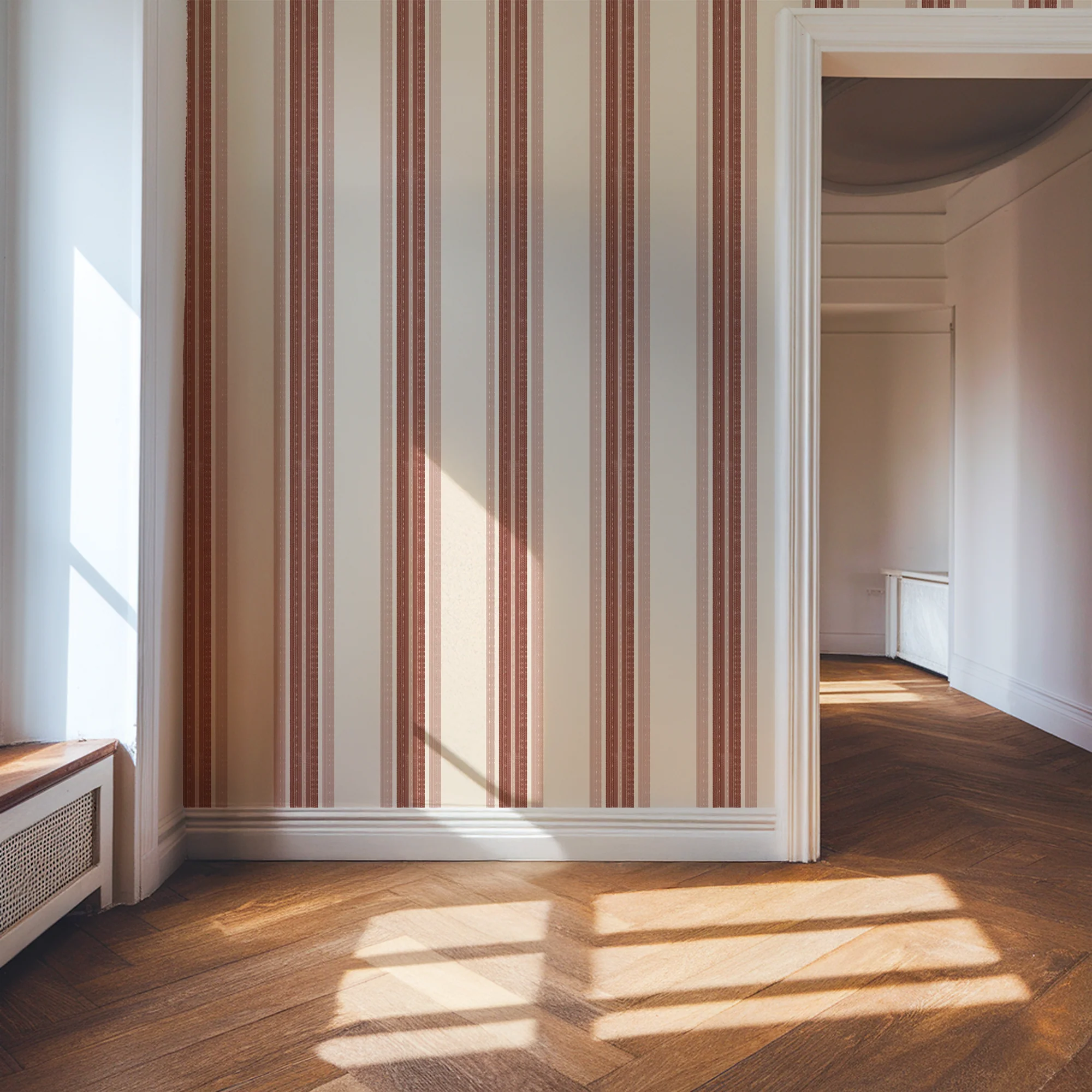 Jane - Classy Traditional Stripe Pattern Wallpaper Mural - Image 5