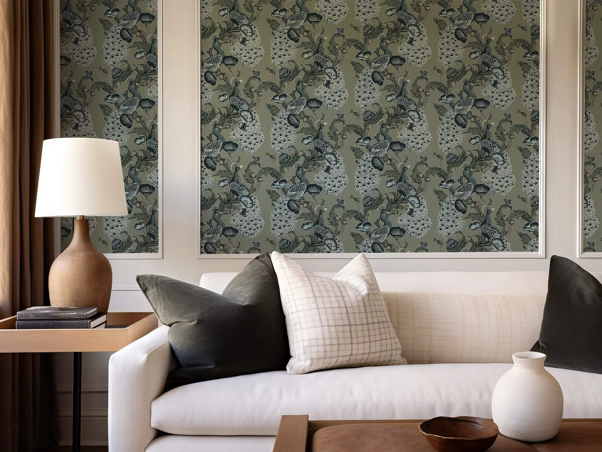 Josephine - Floral Peacock Pattern Wallpaper Mural - Image 3