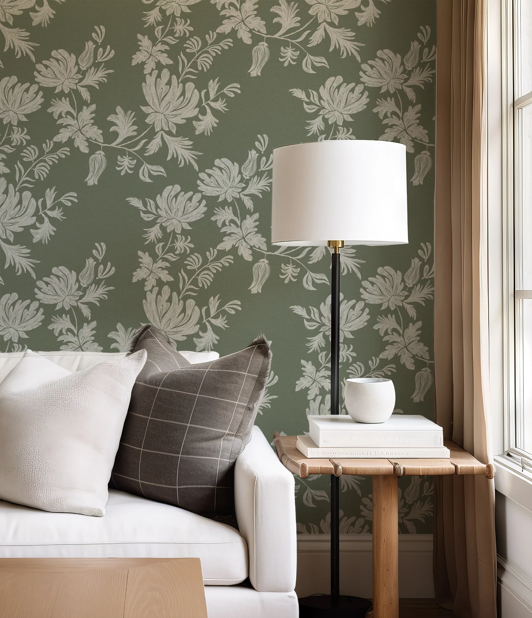 Leona - Classical Floral Wallpaper Mural - Image 2