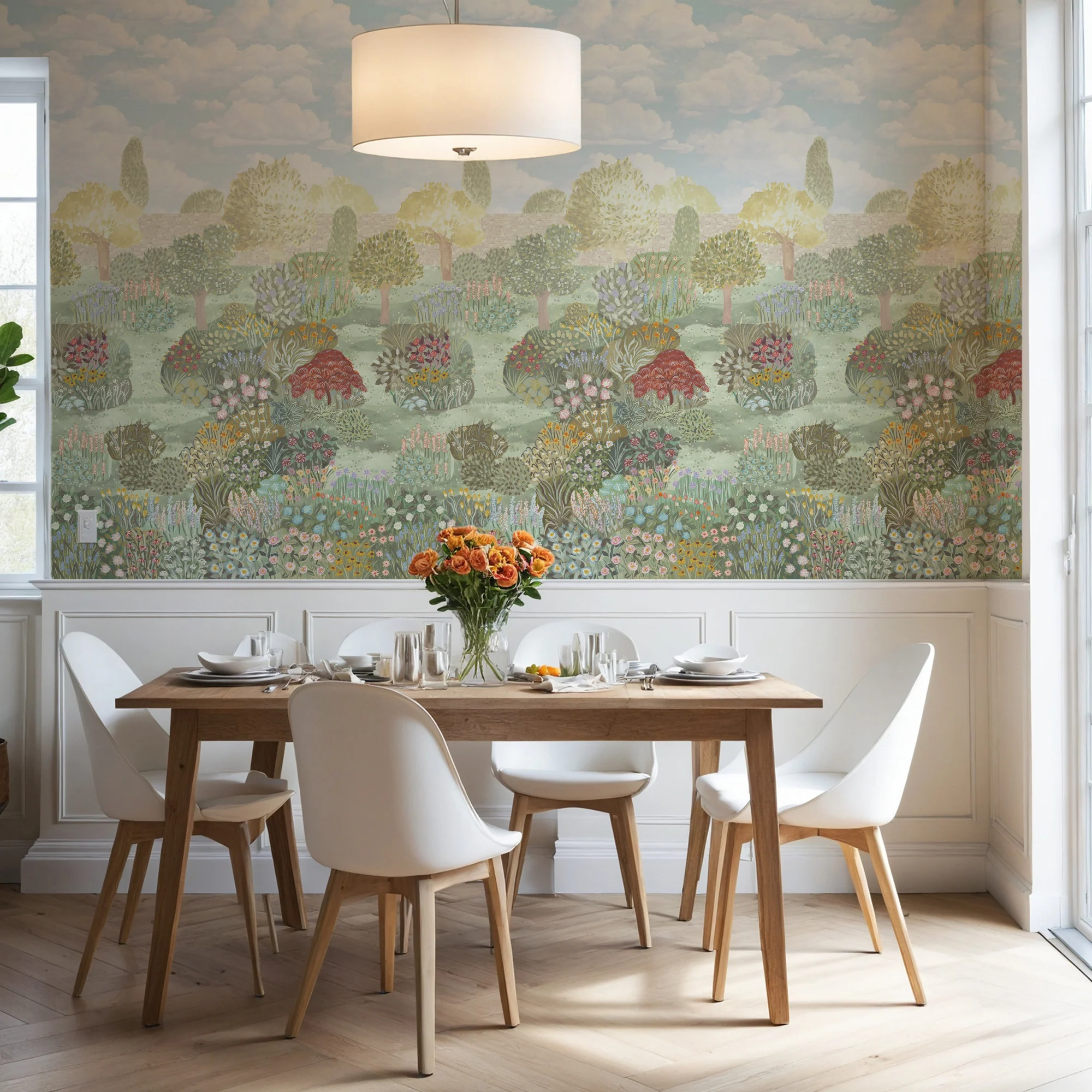 Lost Gardens - Bright Floral Garden Wallpaper Mural - Image 2