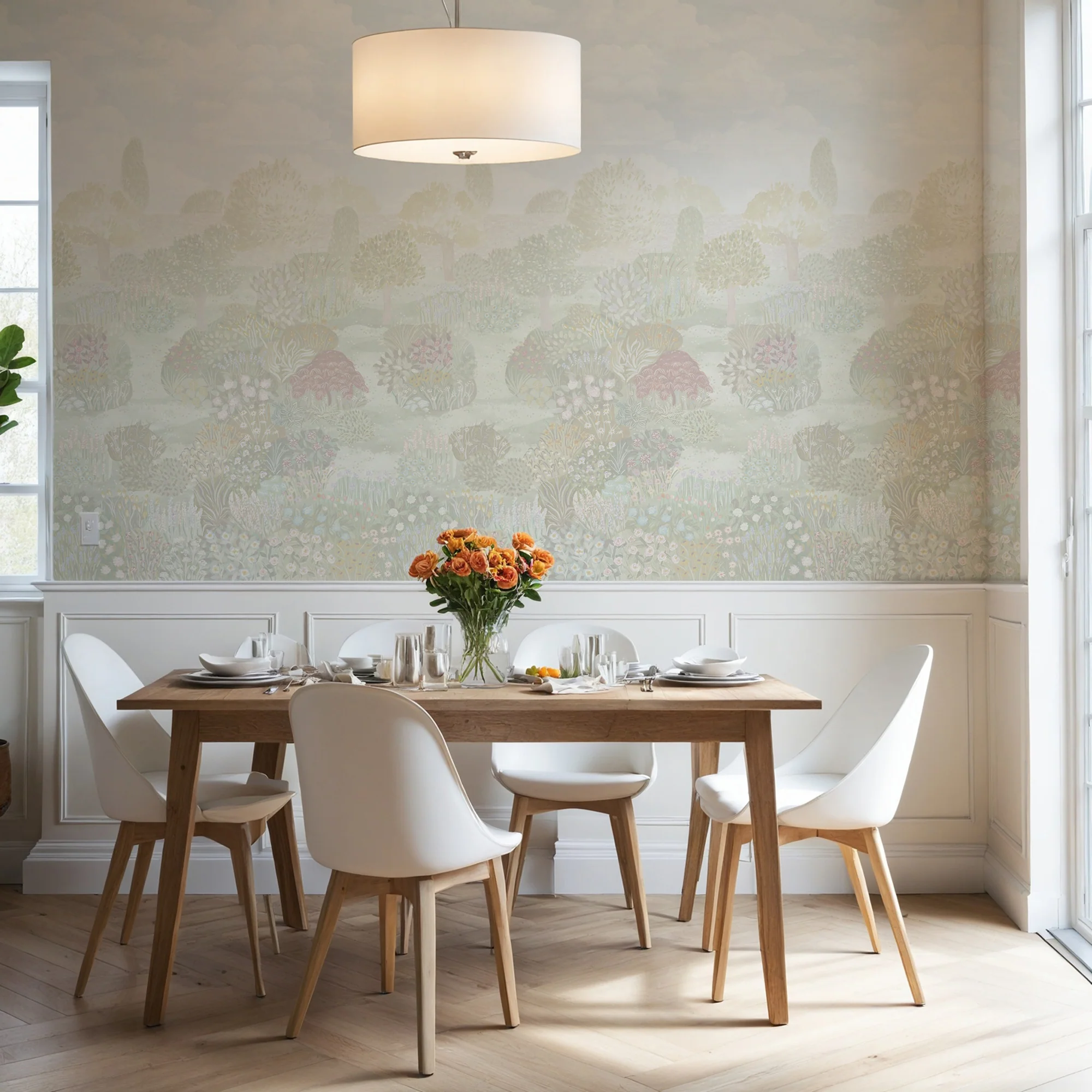 Pastel Blooms - Floral Garden Wallpaper Mural - Image 2