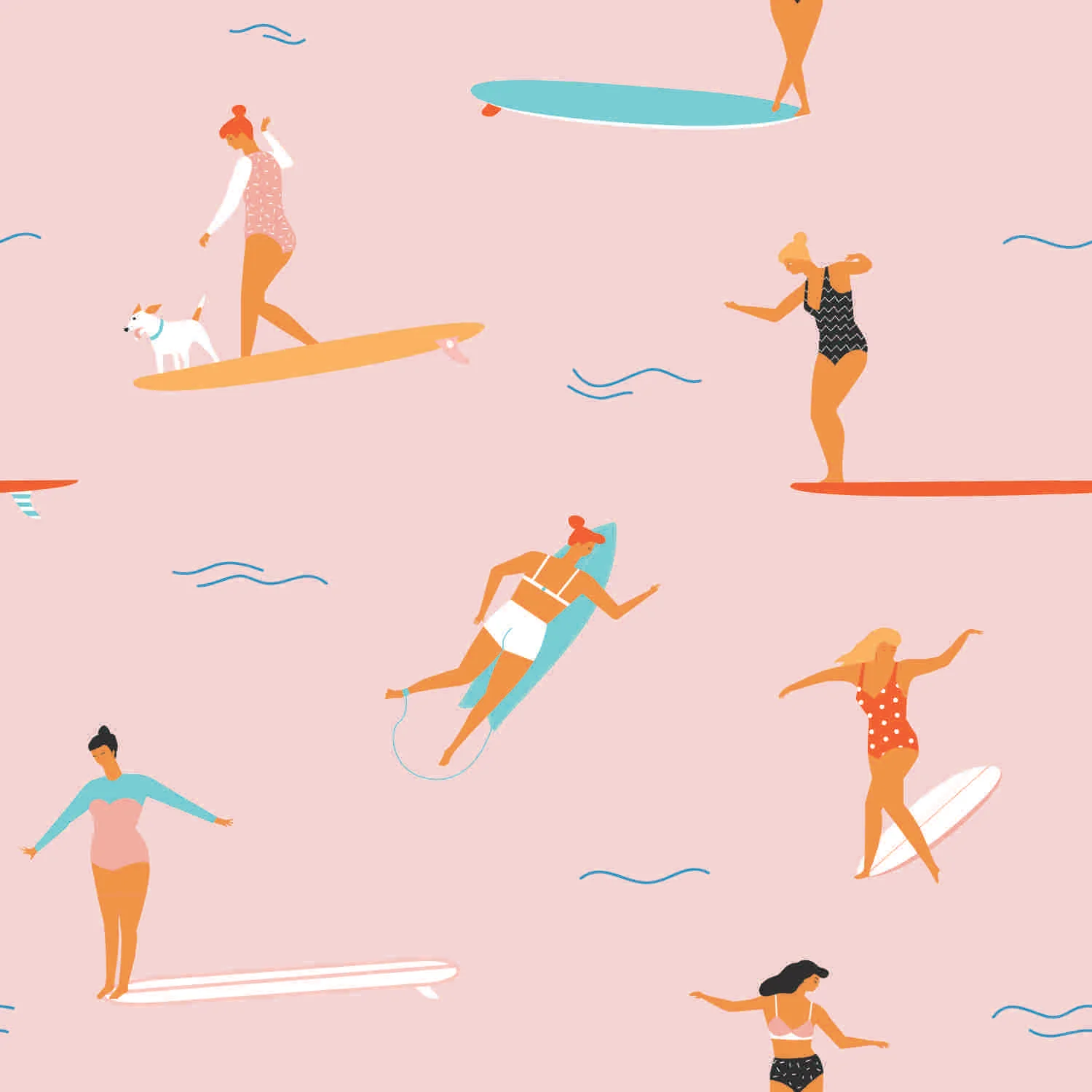 Germane - Pink Surfing Hawaiian Wallpaper Mural - Image 3