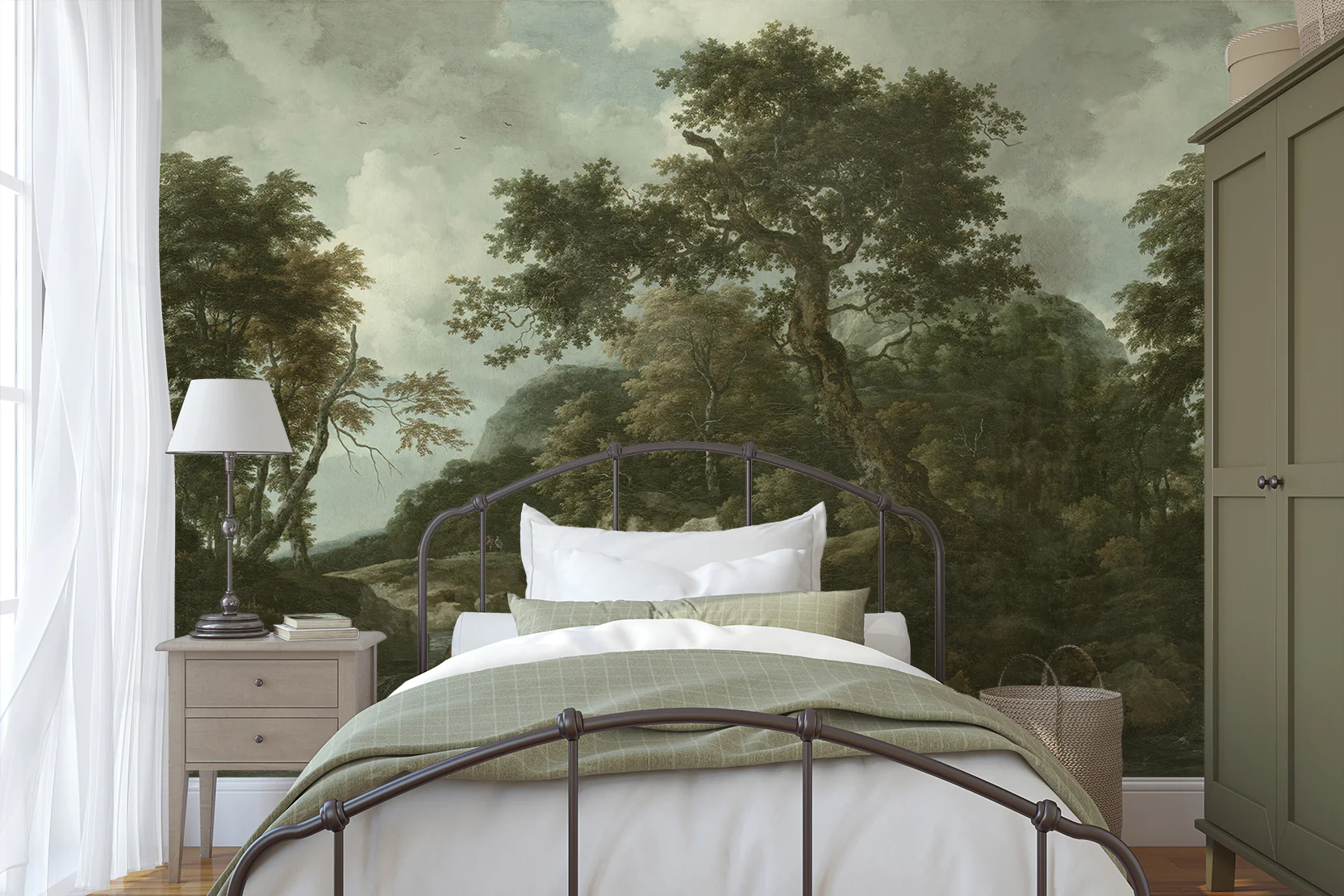 Sylvia - Forest Waterfall Landscape Painting Wallpaper Mural - Image 3