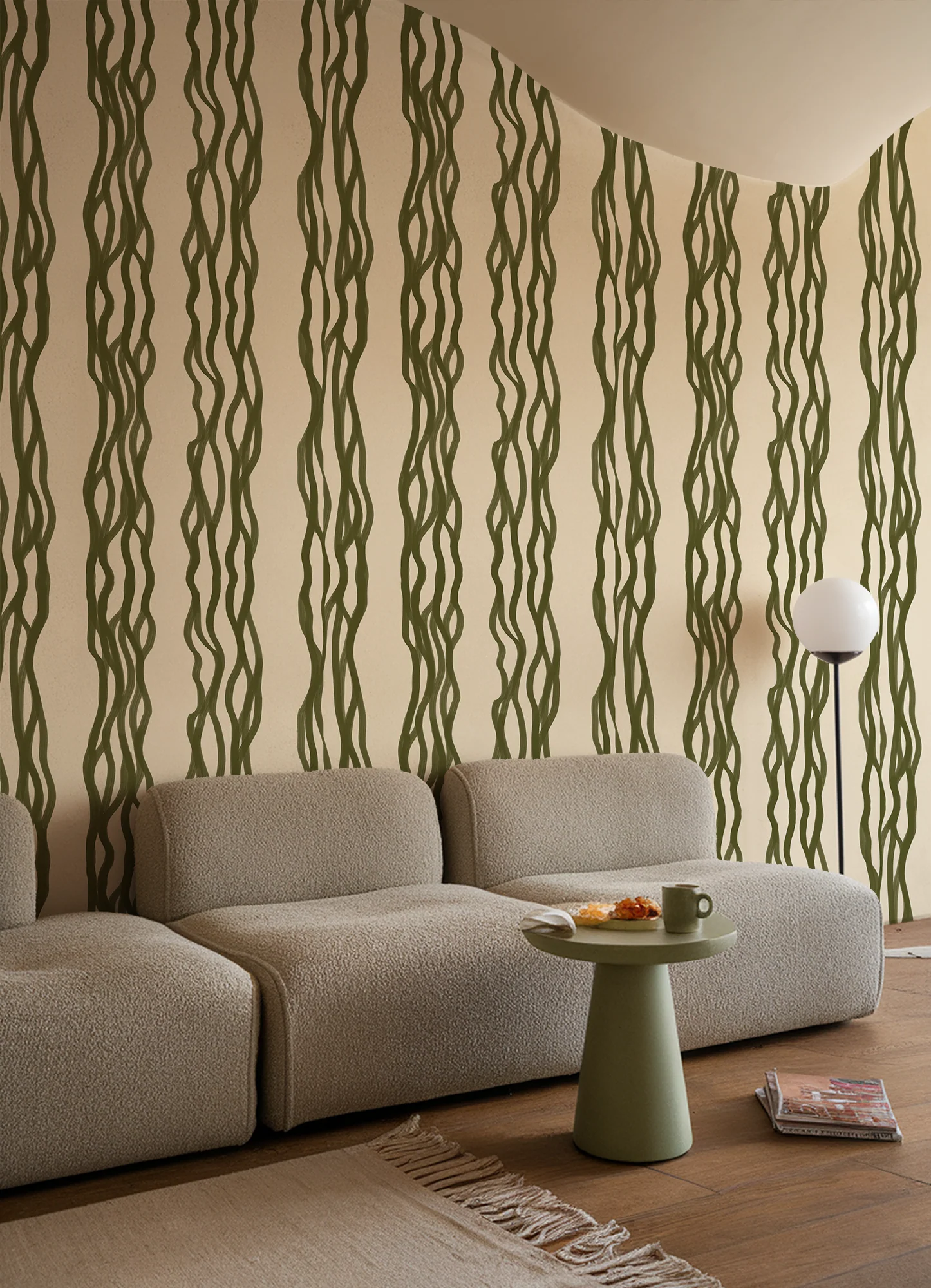 Verve - Modern Stripe Wallpaper Mural - Image 3