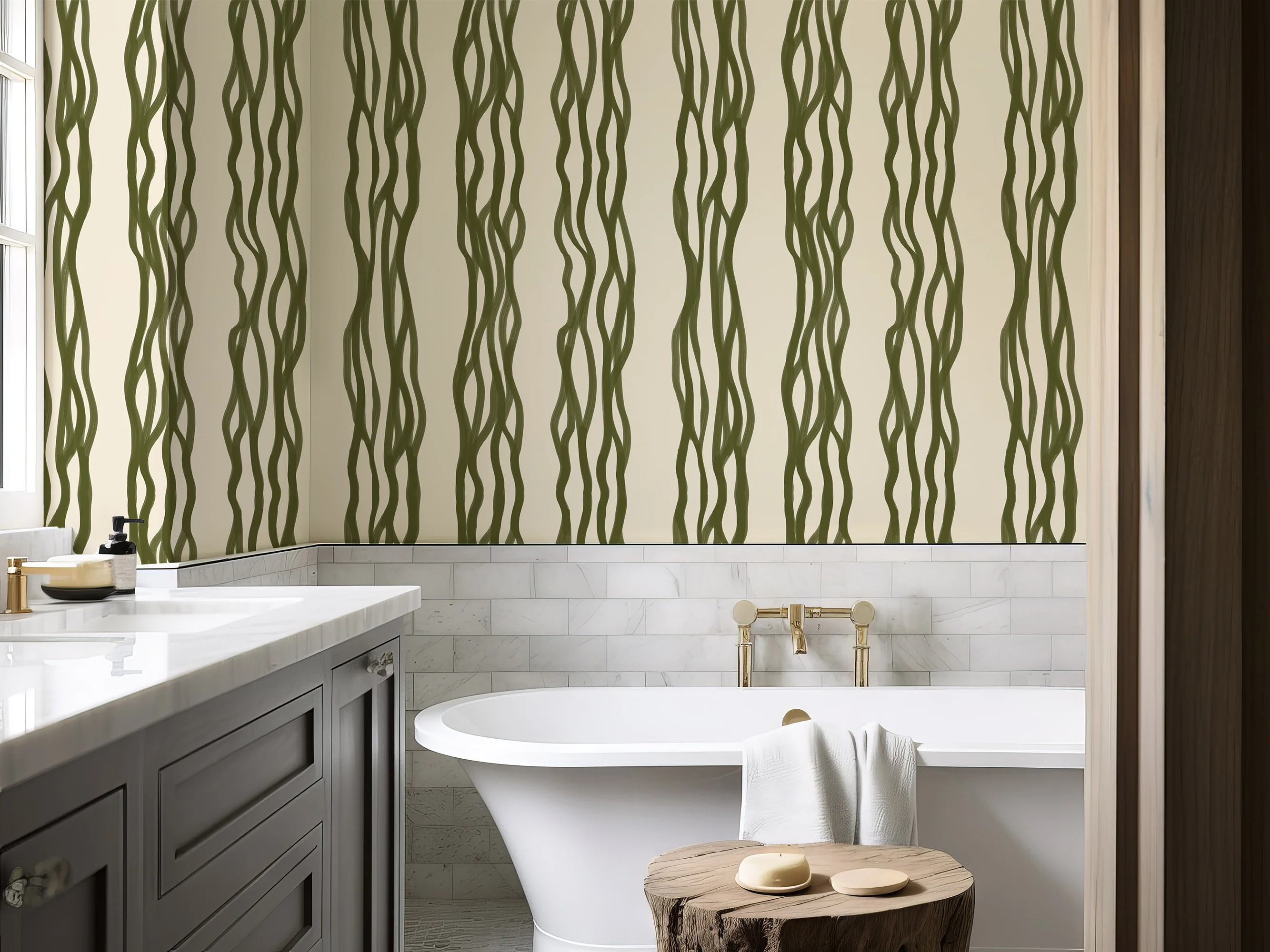 Verve - Modern Stripe Wallpaper Mural - Image 5