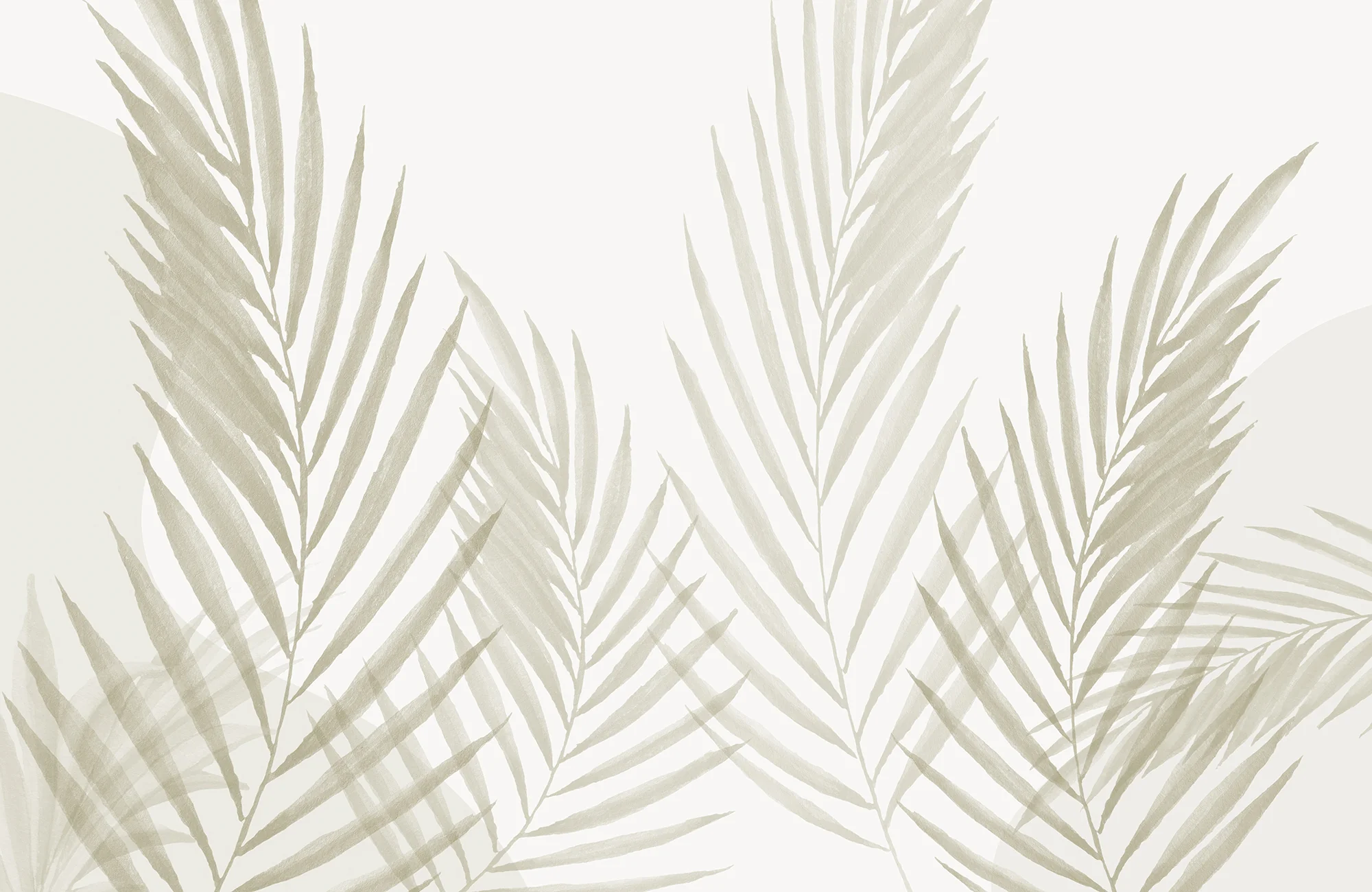 Raffia Greige - Watercolour Greige Minimalistic Leaves Wallpaper Mural - Image 5