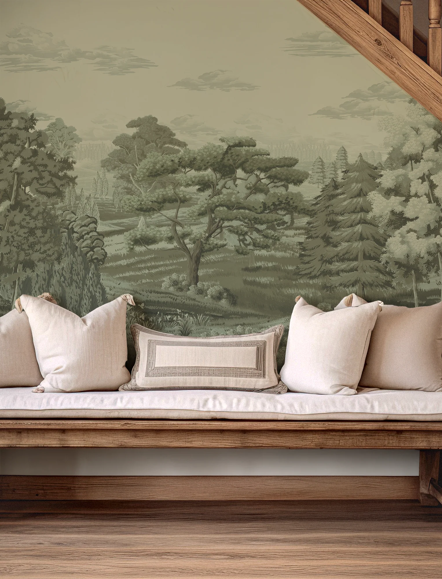 William - Green Countryside Wallpaper Mural - Image 4